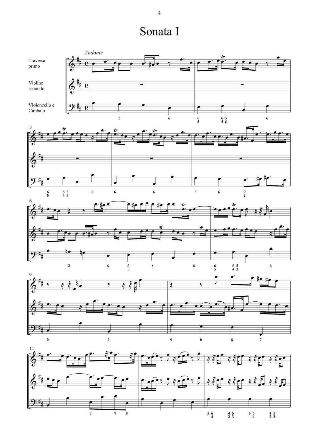 G.Fr. Haendel: VI Sonates à deux Violons, deux Hautbois ou deux Flutes traversieres & Basse Continue (London, [1731 ca.])