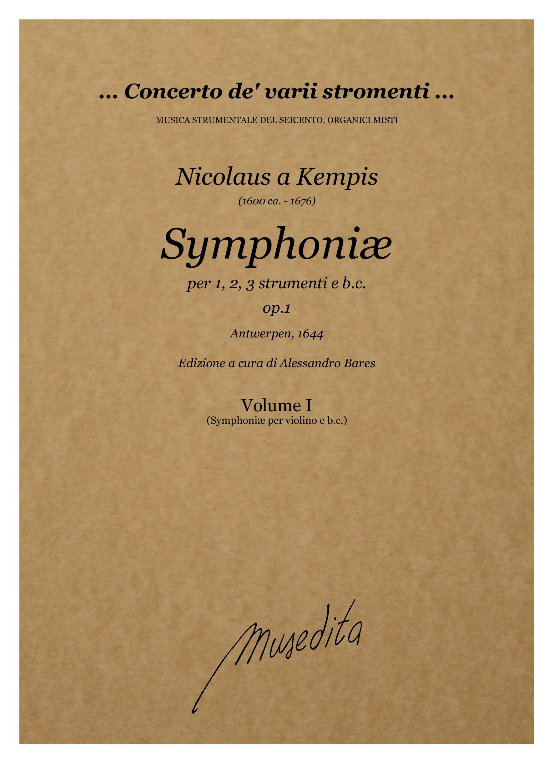 N.a Kempis: Symphoniæ op.1 (Antwerpen, 1644)