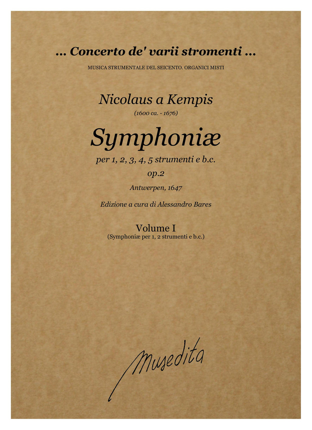 N.a Kempis: Symphoniæ op.2 (Antwerpen, 1647)