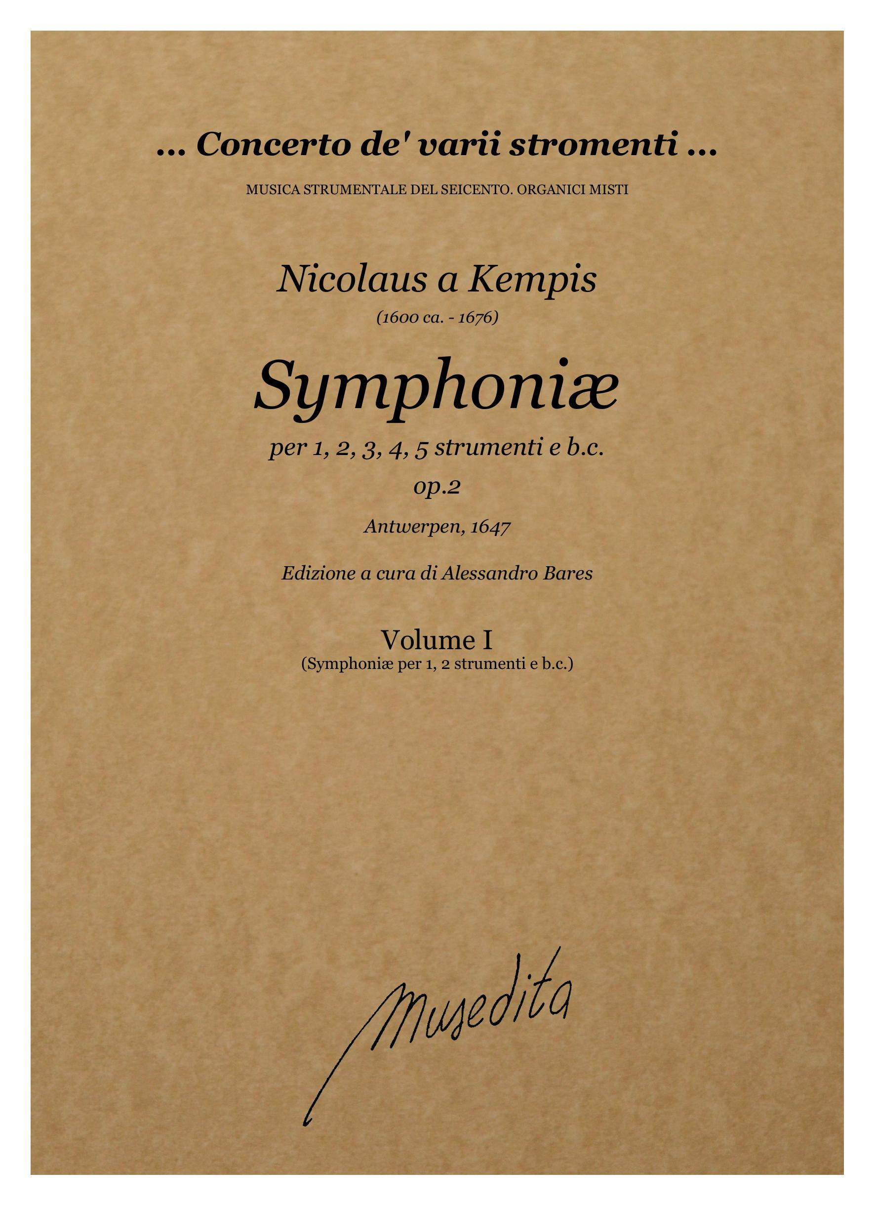 N.a Kempis: Symphoniæ op.2 (Antwerpen, 1647)