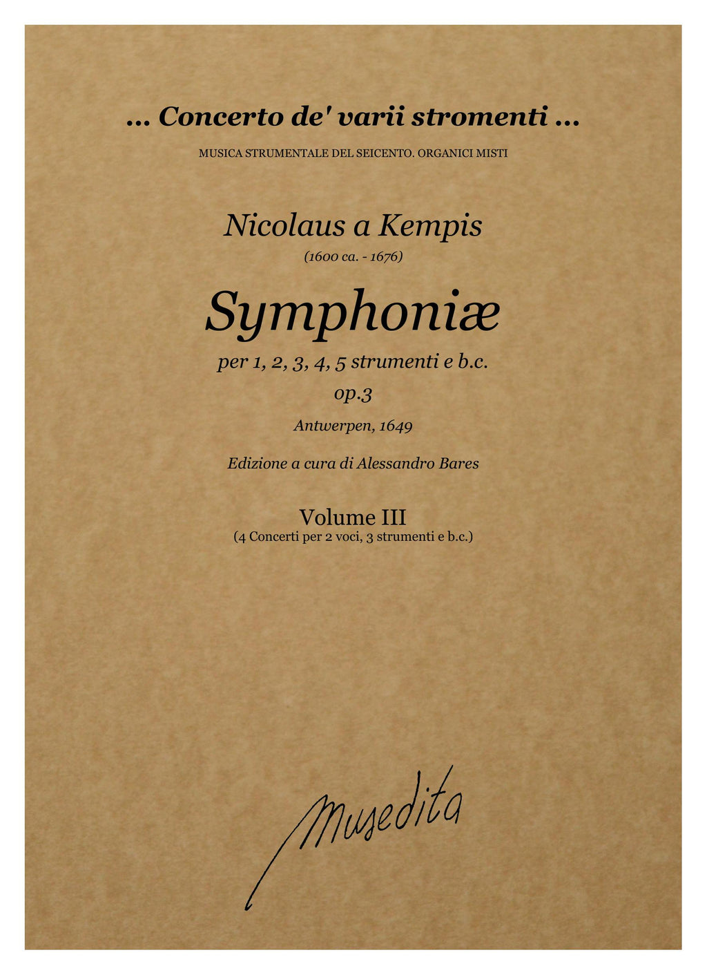 N.a Kempis: Symphoniæ op.3 (Antwerpen, 1649)