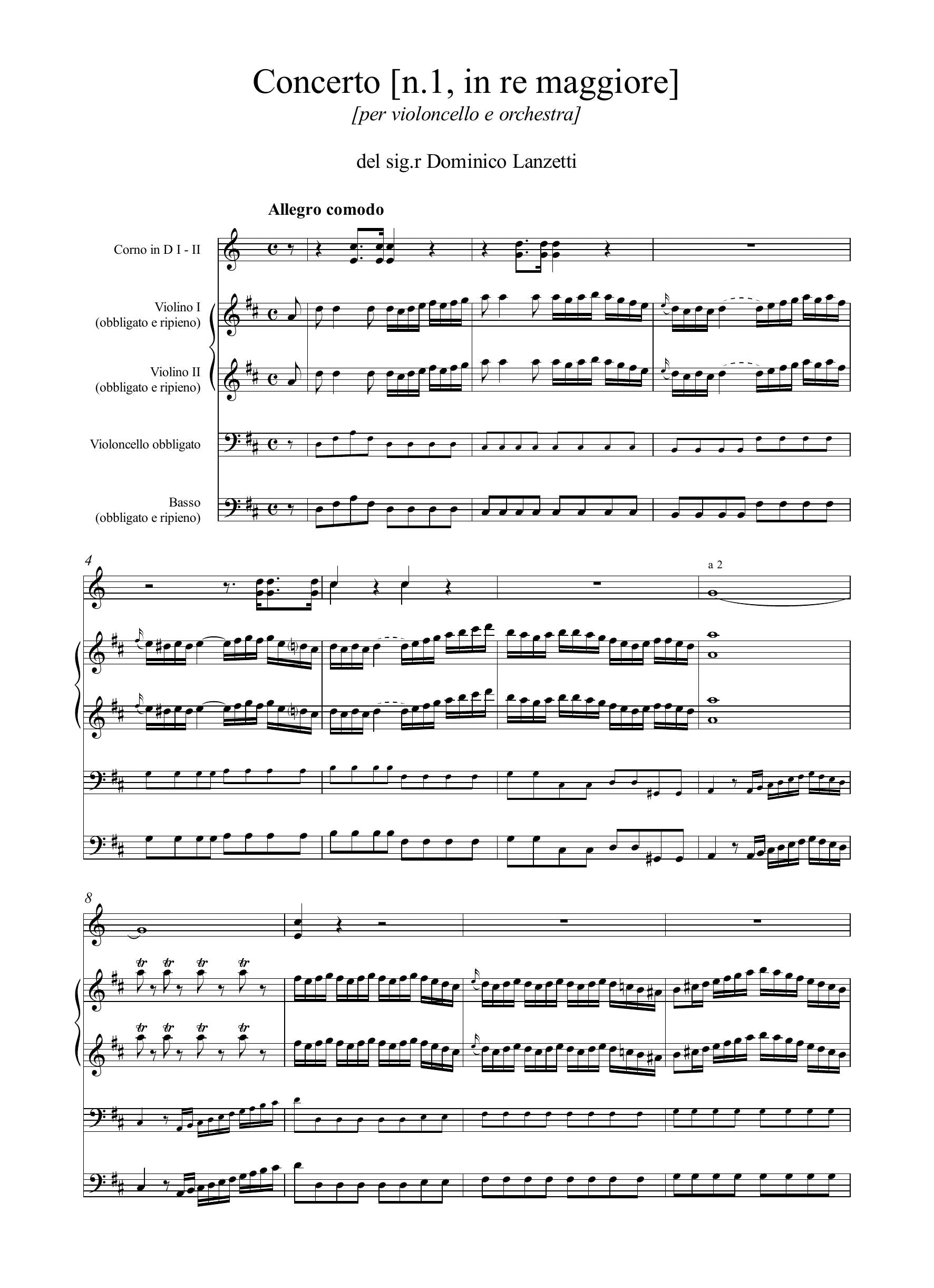D. Lanzetti: Concerto [n.1] in re maggiore