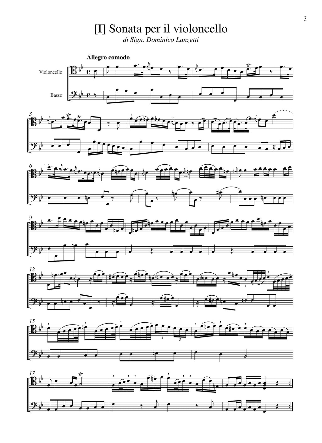 D. Lanzetti: 2 Sonate manoscritte (Ms. D-B)