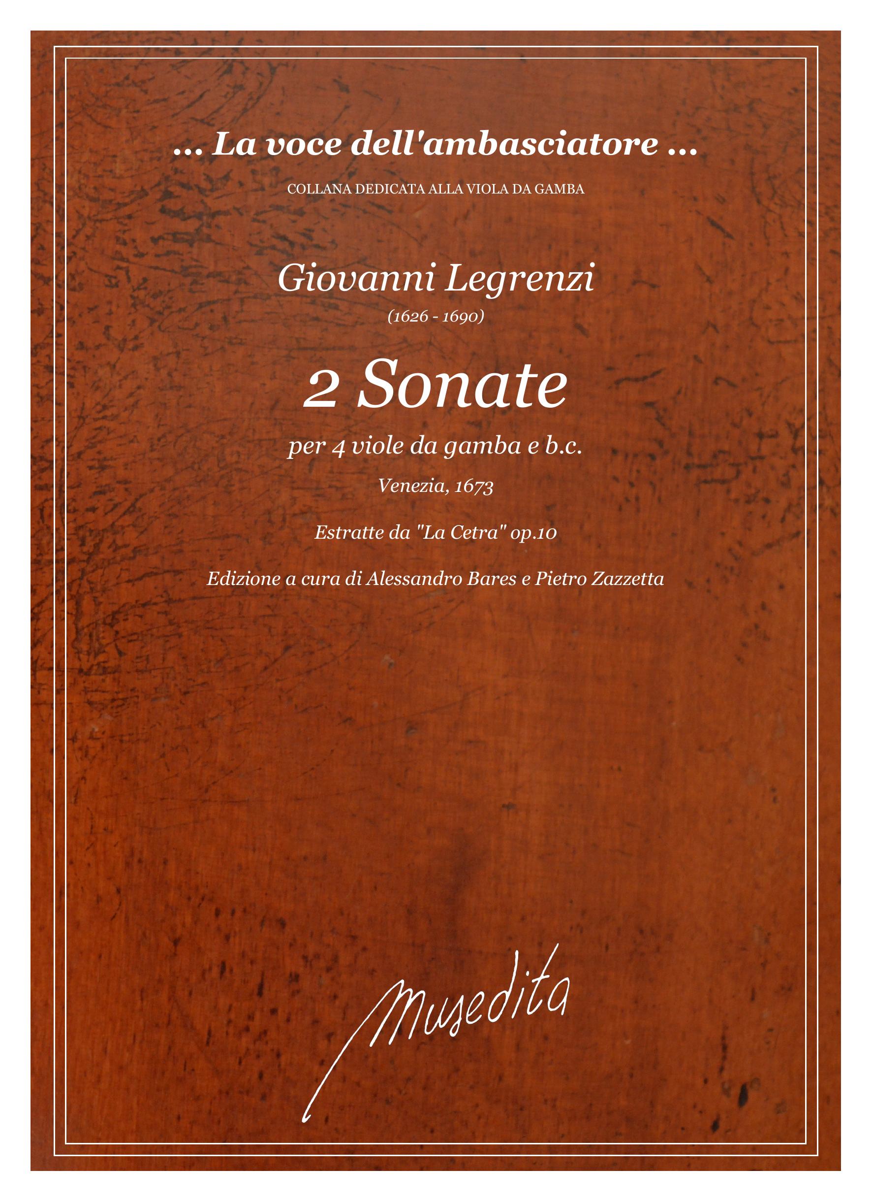 G. Legrenzi: 2 Sonate per 4 viole da gamba e b.c. (Venezia, 1673)