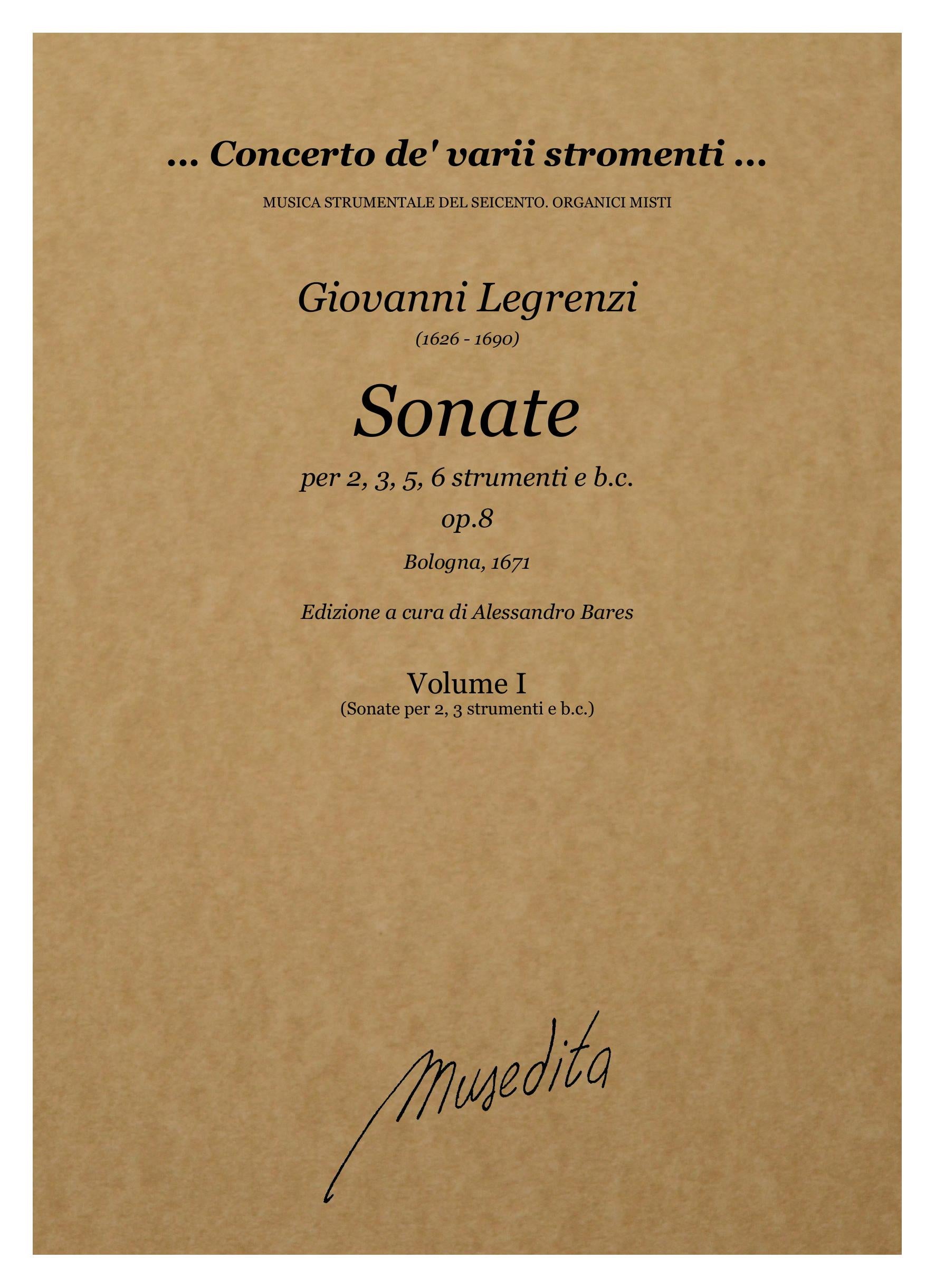 G. Legrenzi: Sonate op.8 (Bologna, 1671)