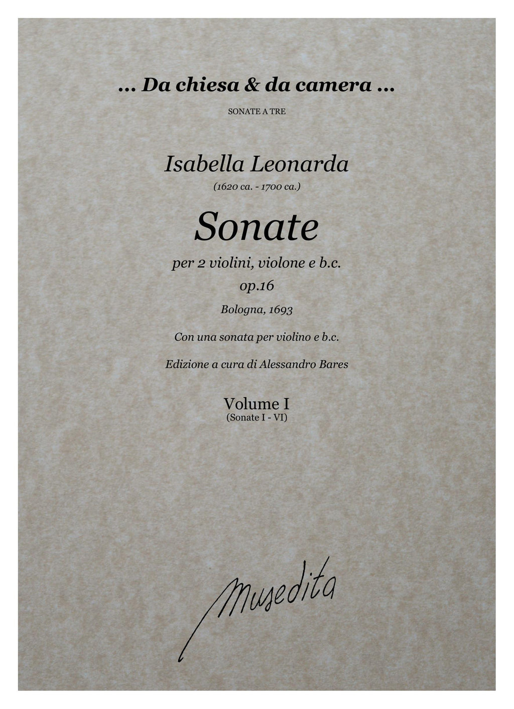I. Leonarda: Sonate op.16 (Bologna, 1693)