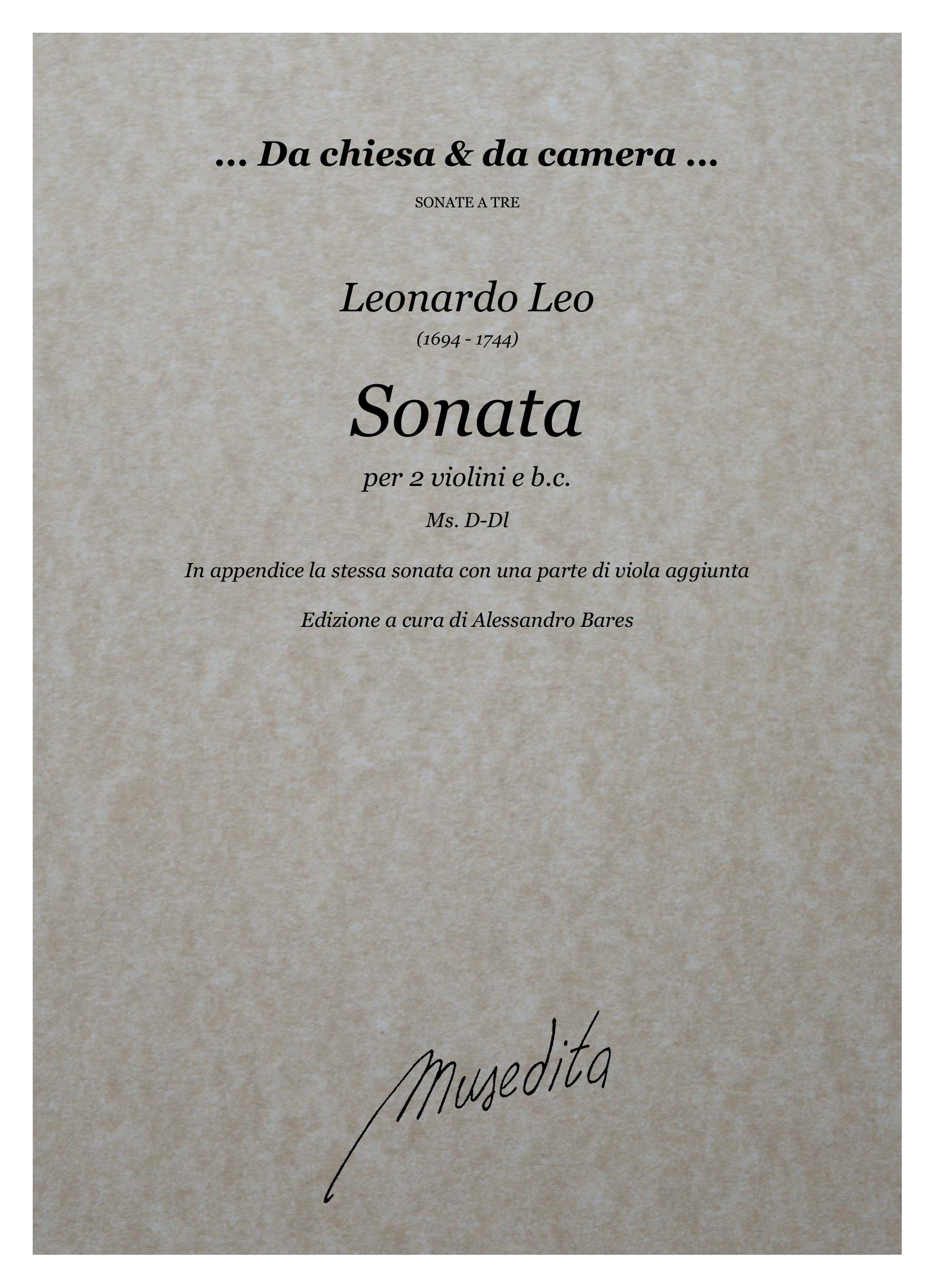L. Leo: Sonata in re maggiore (Ms, D-Dl)