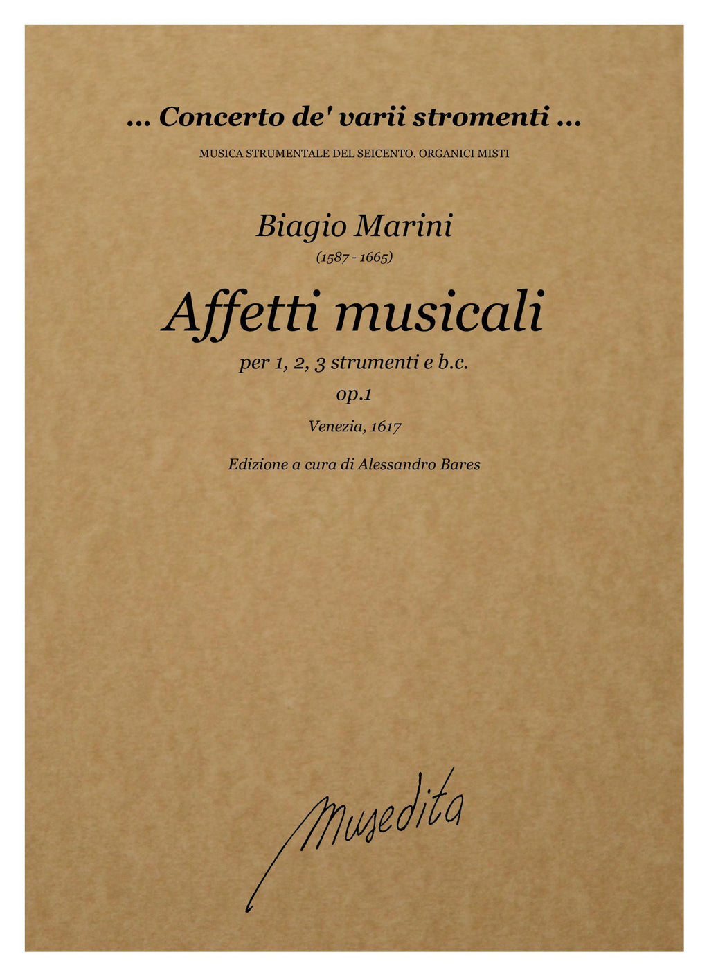B. Marini: Affetti musicali op.1 (Venezia, 1617)