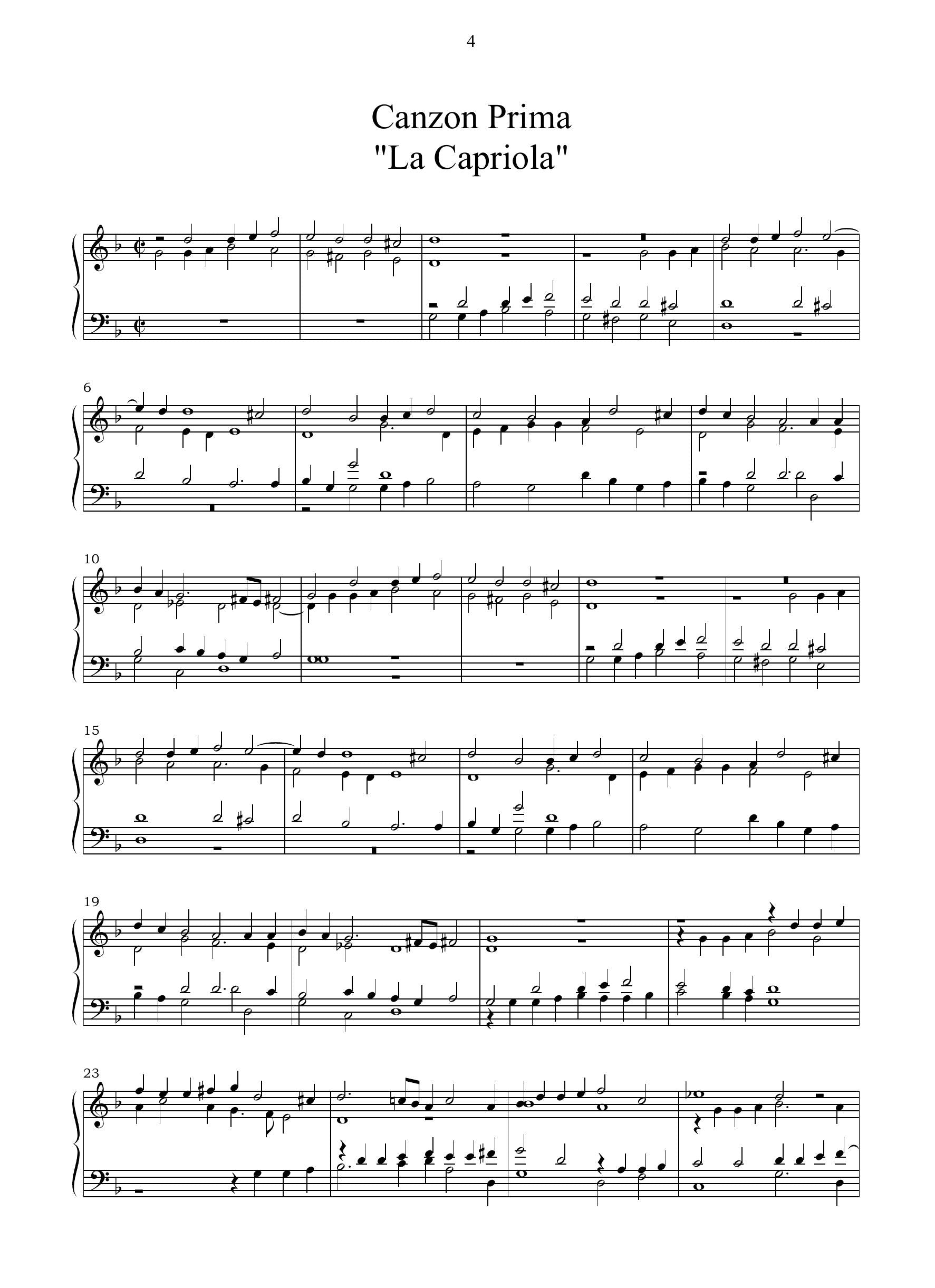 F. Maschera: Libro primo de canzoni da sonare (Brescia, 1584) (versione per organo)