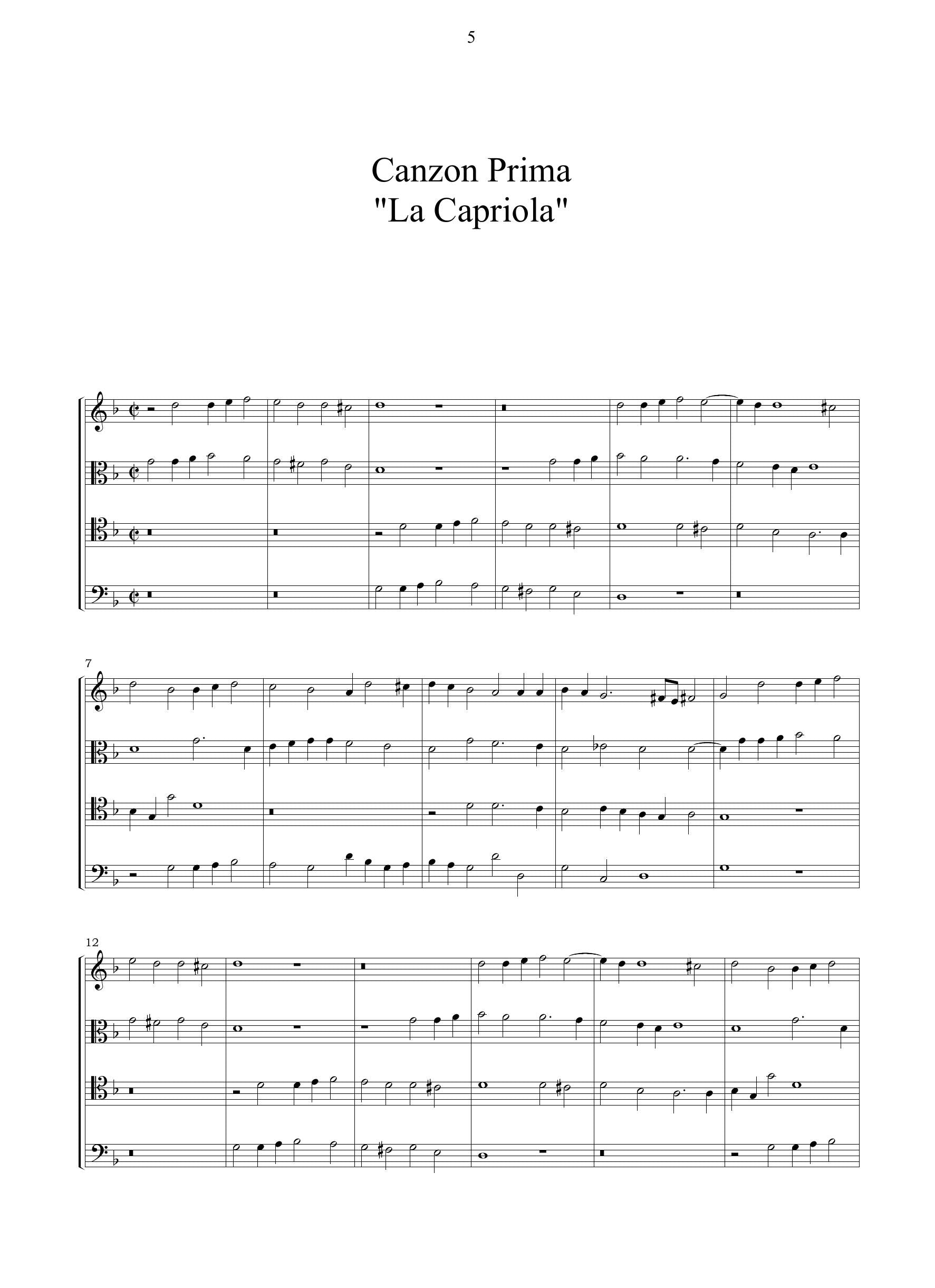 F. Maschera: Libro primo de canzoni da sonare (Brescia, 1584)