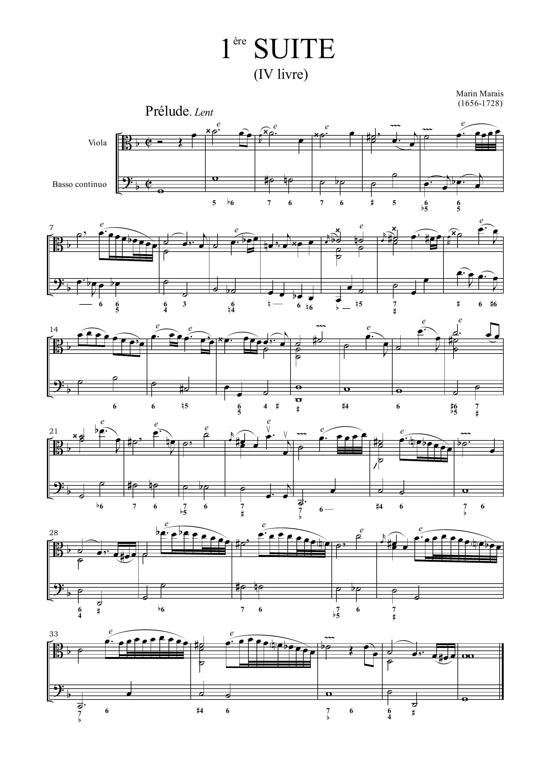 M. Marais: Suites I - III (Paris, 1717)