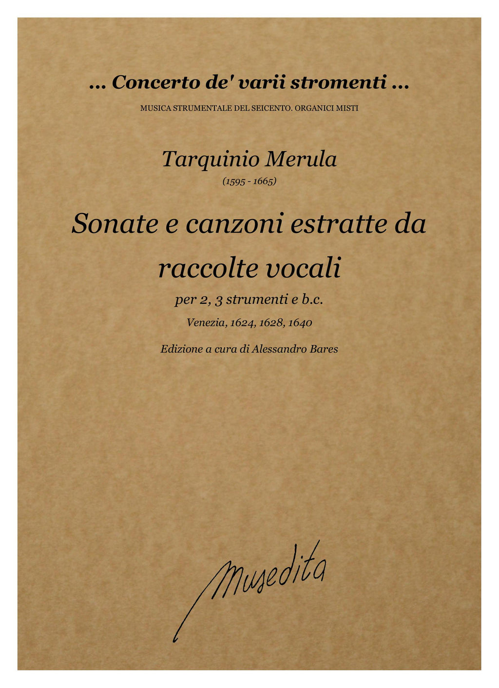 T. Merula: Sonate e canzoni estratte da raccolte vocali