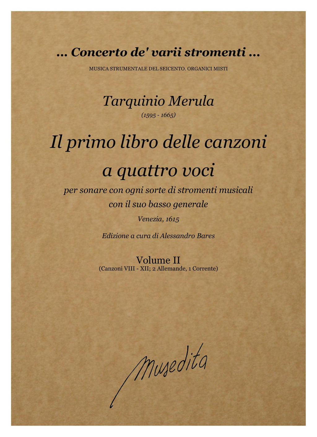 T. Merula: Il primo libro delle canzoni a quattro voci (Venezia, 1615)