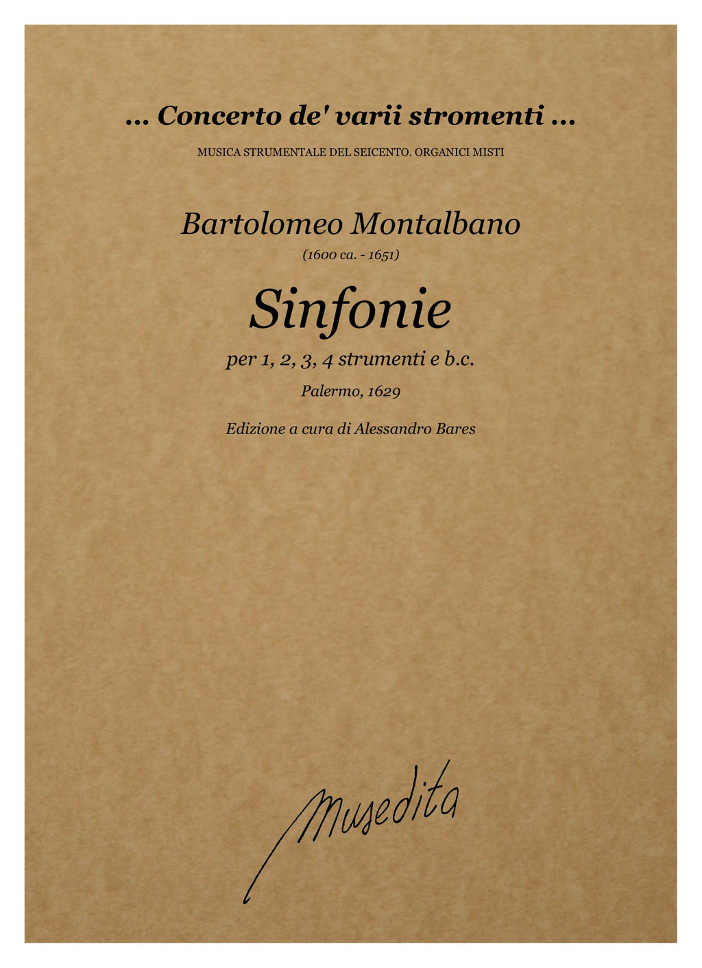 B. Montalbano: Sinfonie (Palermo, 1629)