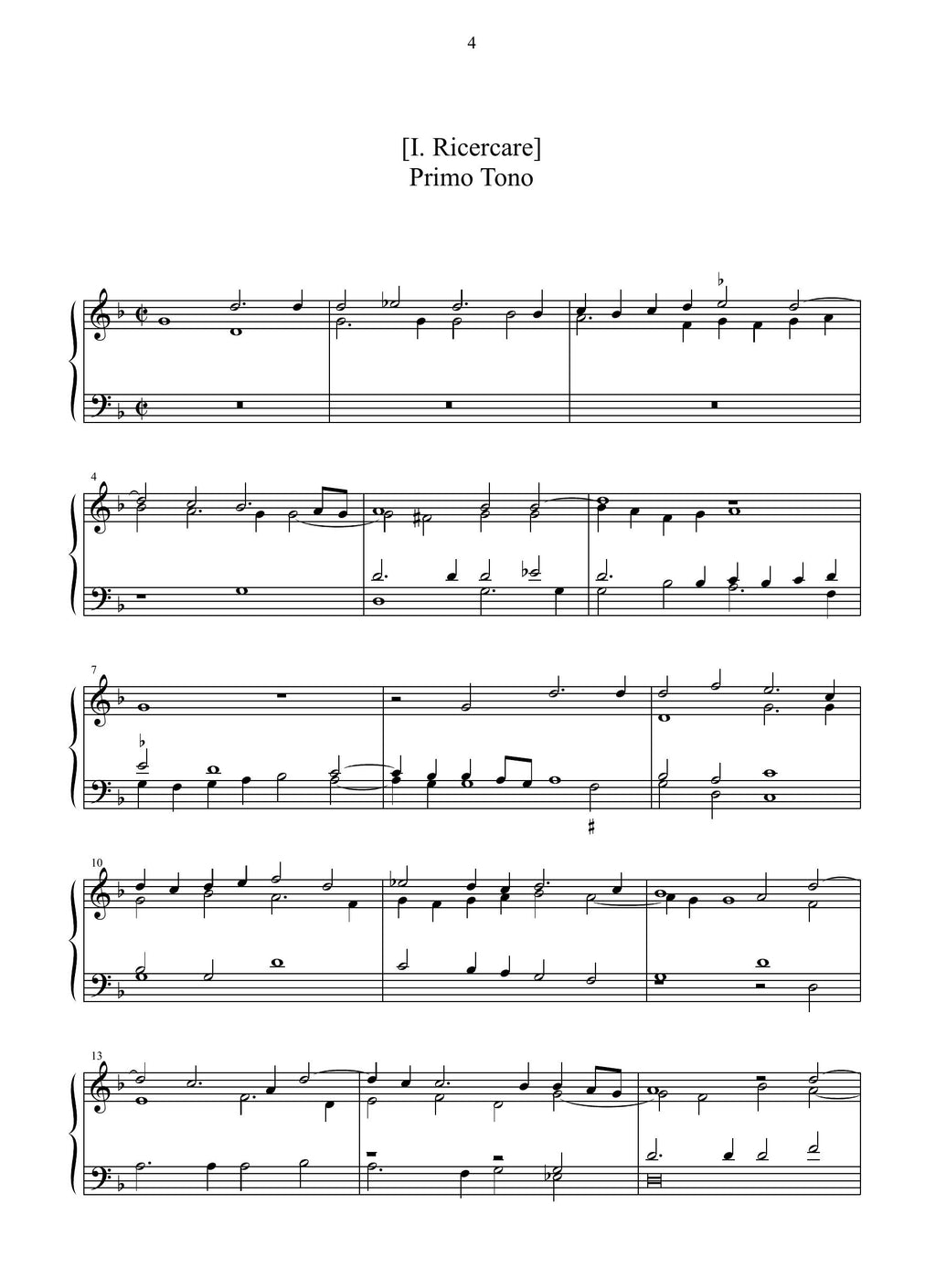 G.P. Palestrina: 8 Ricercari (ms, I-Rli, XVI sec.) (versione per organo)