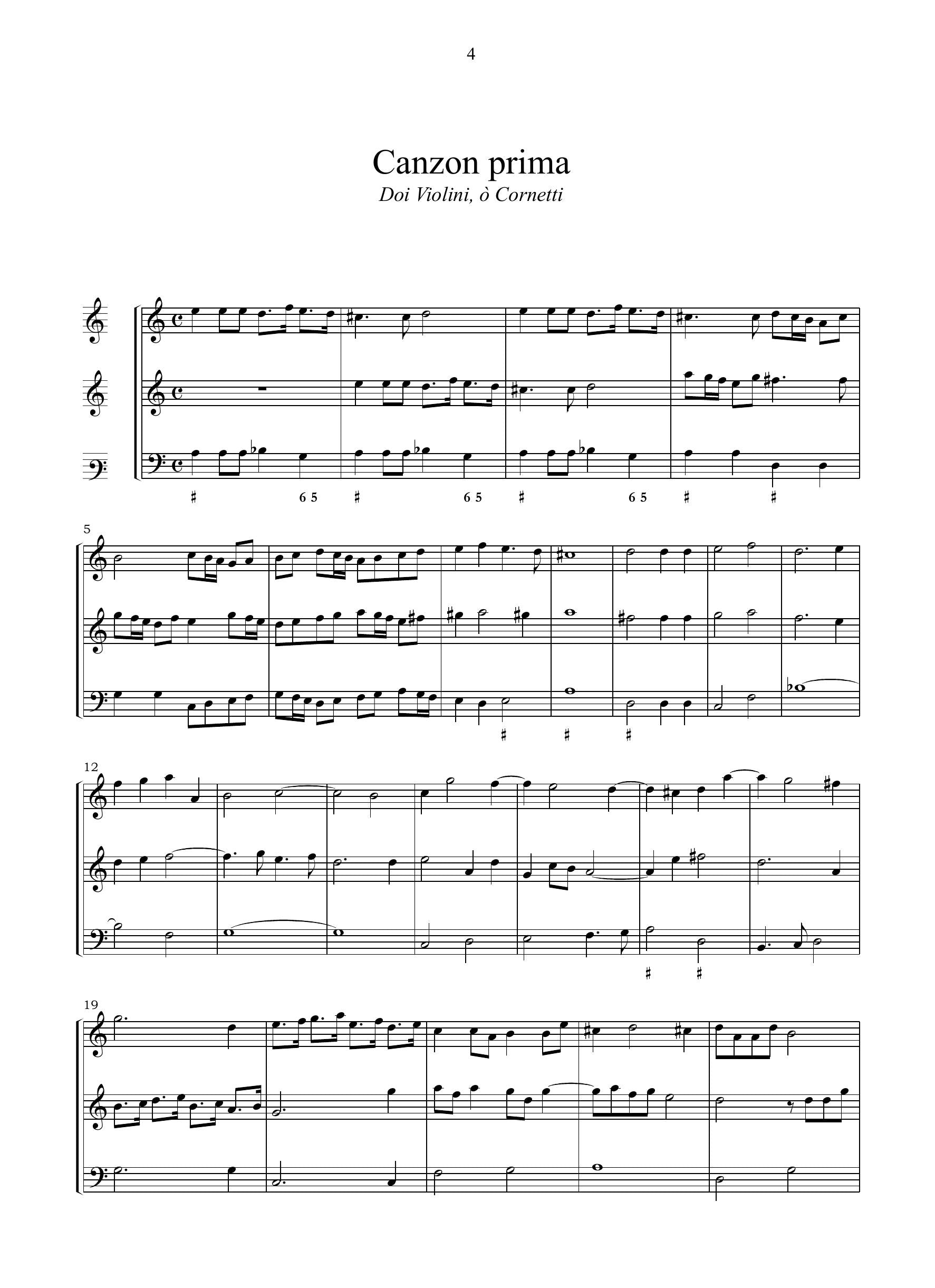 G. Picchi: Canzoni (Venezia, 1625)