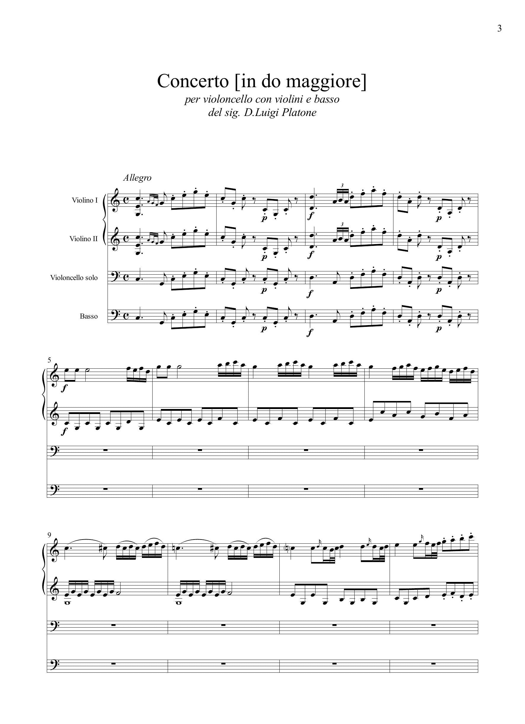 L. Platone: Concerto in do maggiore