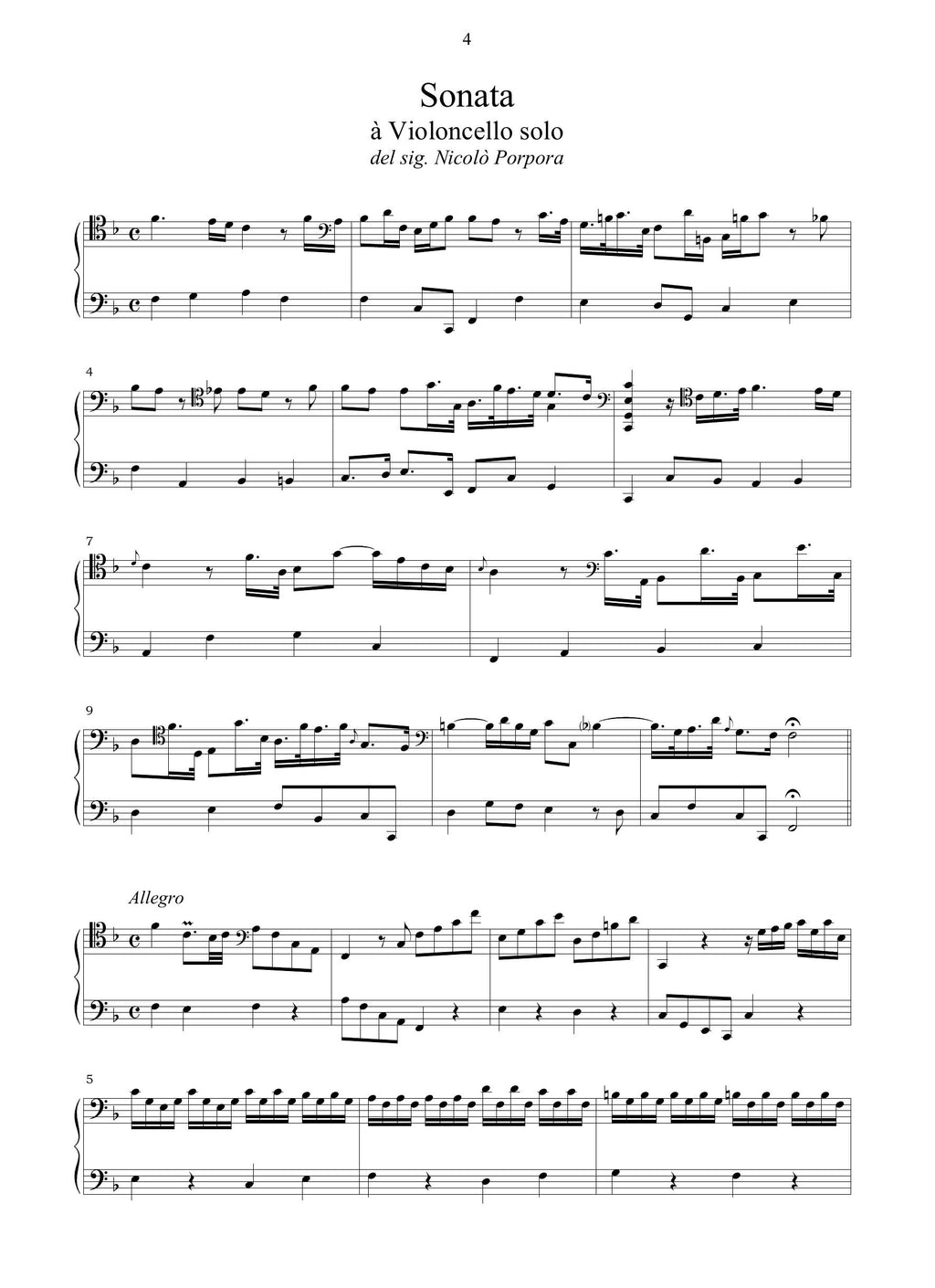N. Porpora: Sonata in fa maggiore (Ms, GB-Lbl)