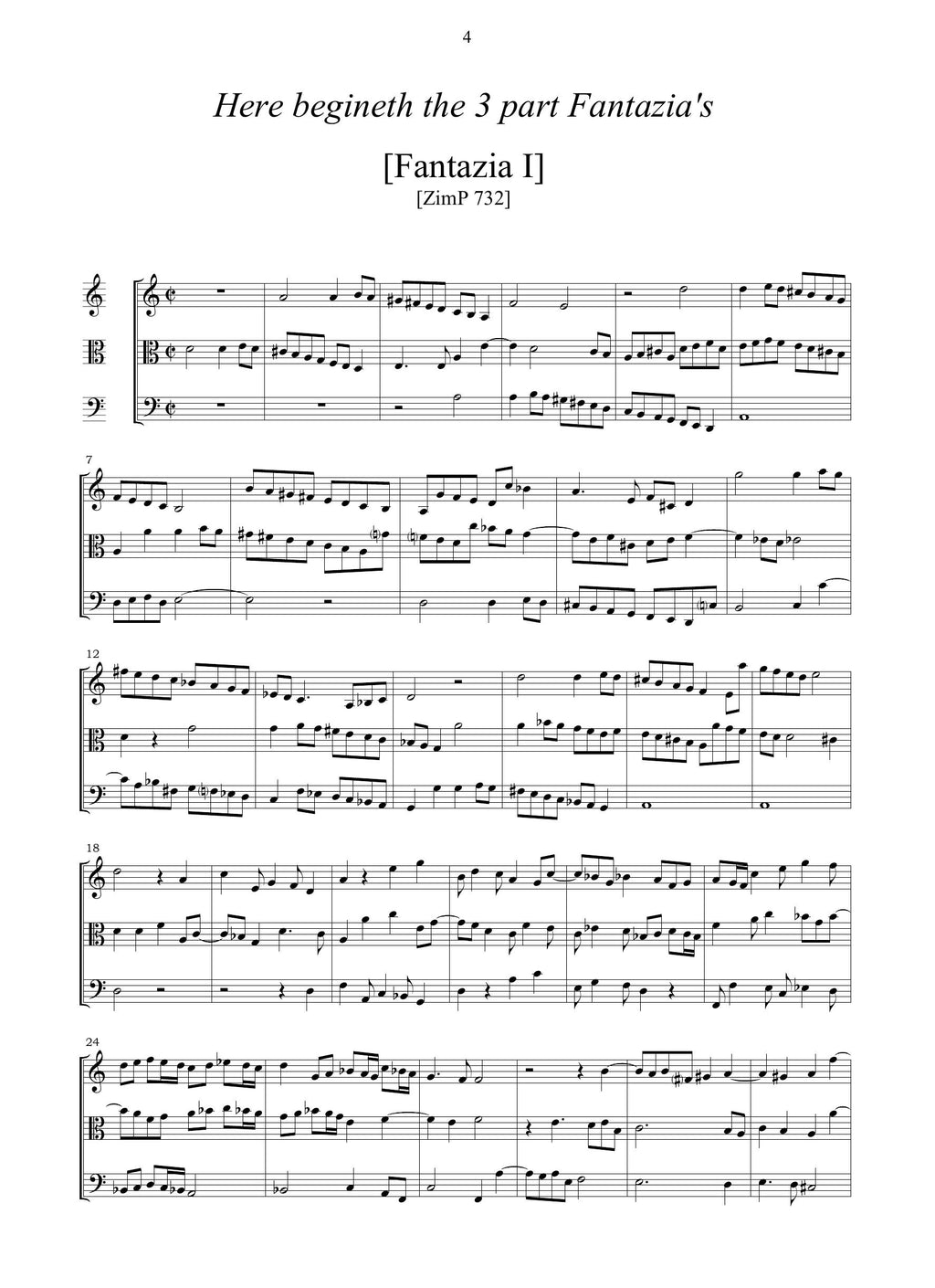 H. Purcell: 15 Fantazias (Ms, GB-Lbl)
