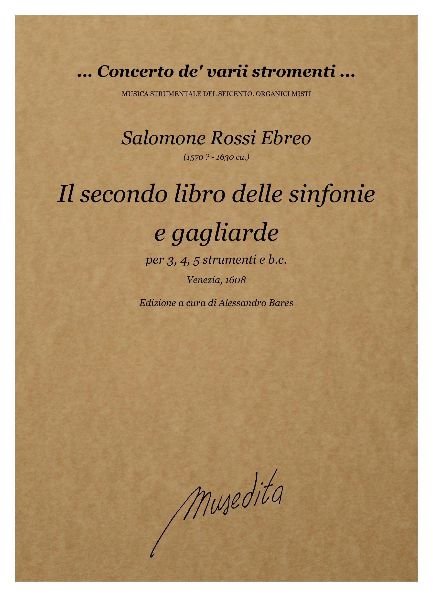 S. Rossi: Il secondo libro delle sinfonie e gagliarde (Venezia, 1608)