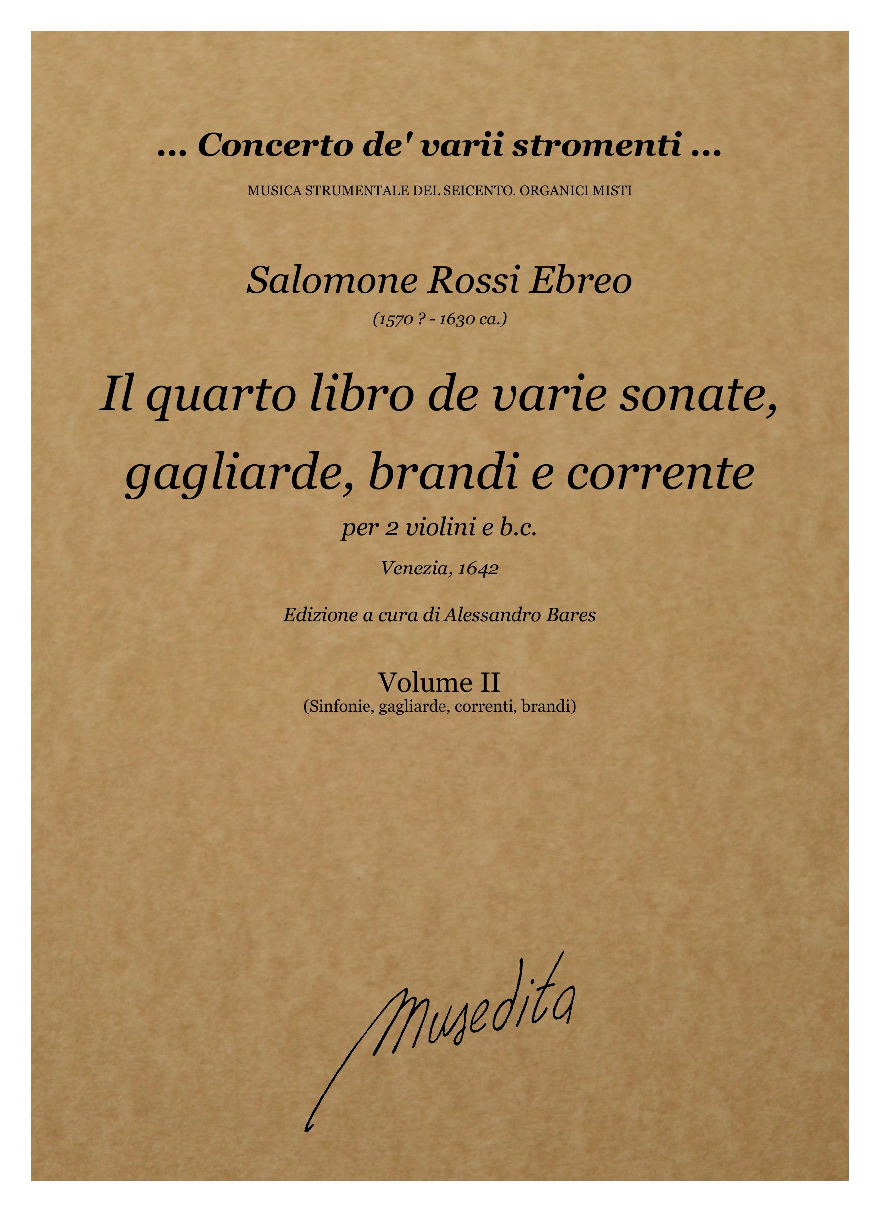 S. Rossi: Il quarto libro de varie sonate, sinfonie, gagliarde, brandi e correnti (Venezia, 1642)