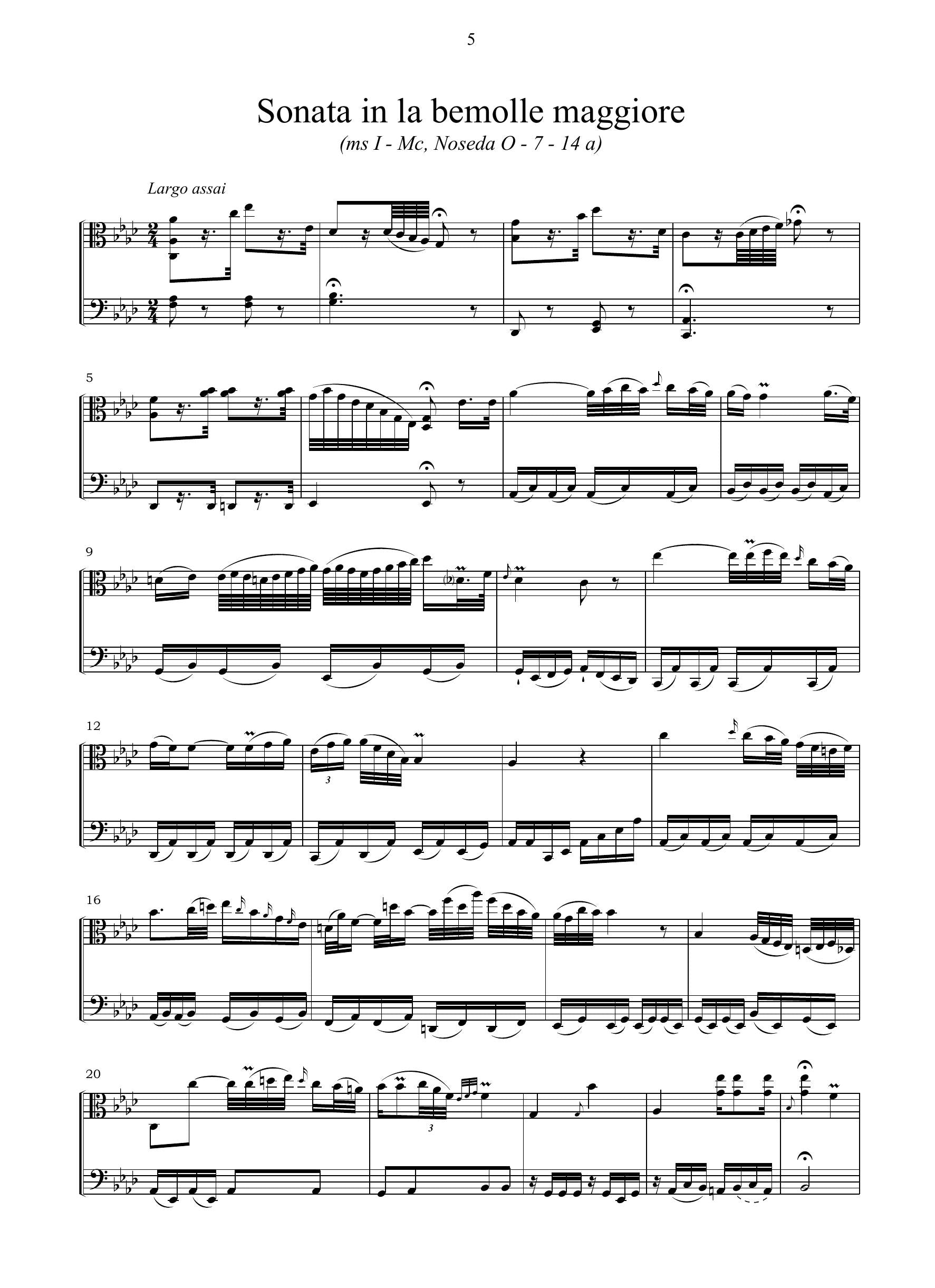 A. Rolla: Sonata in la bemolle maggiore (Ms, I-Mc)