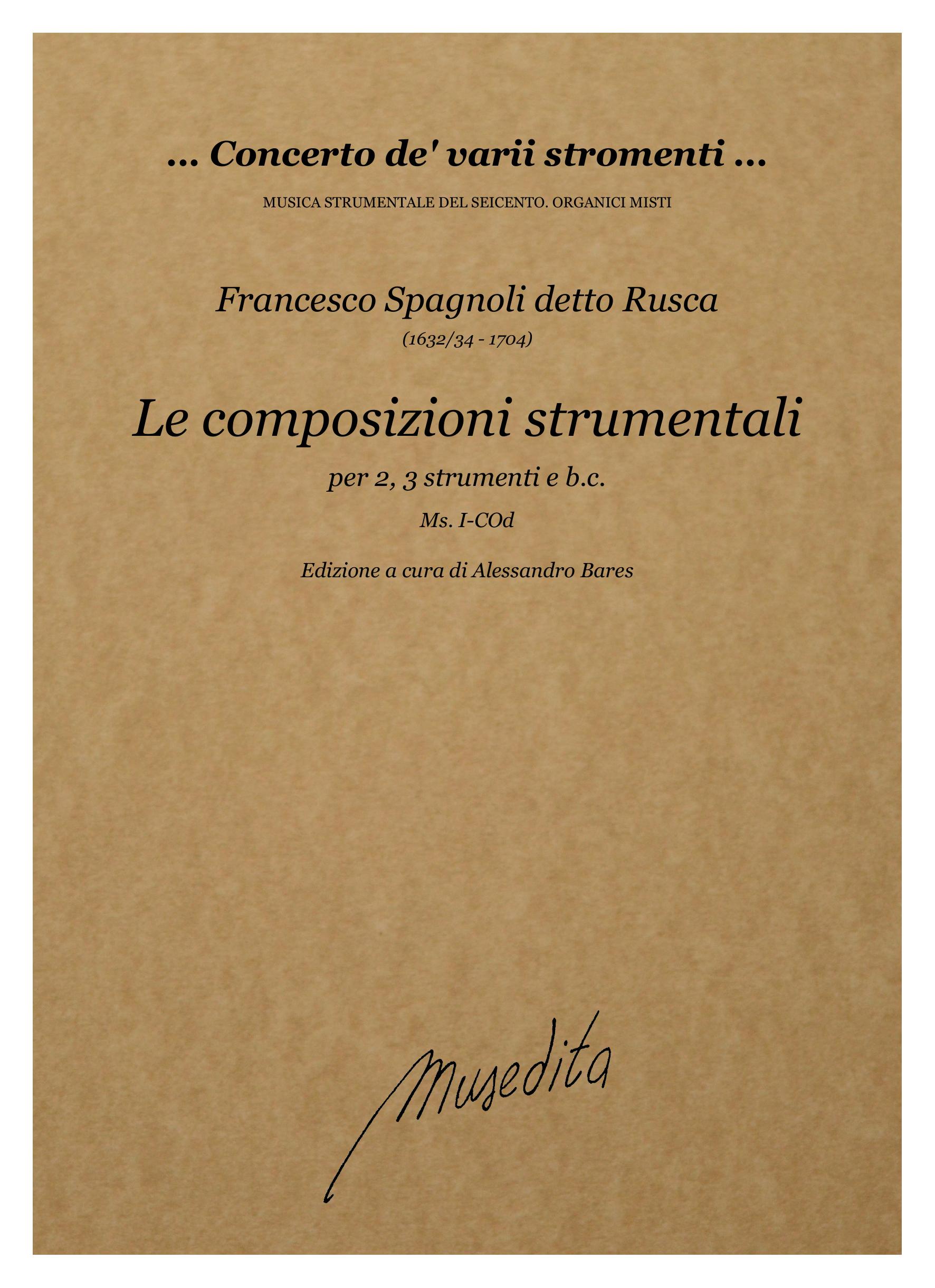 F. Rusca (Spagnoli): Le composizioni strumentali (ms, duomo di Como)