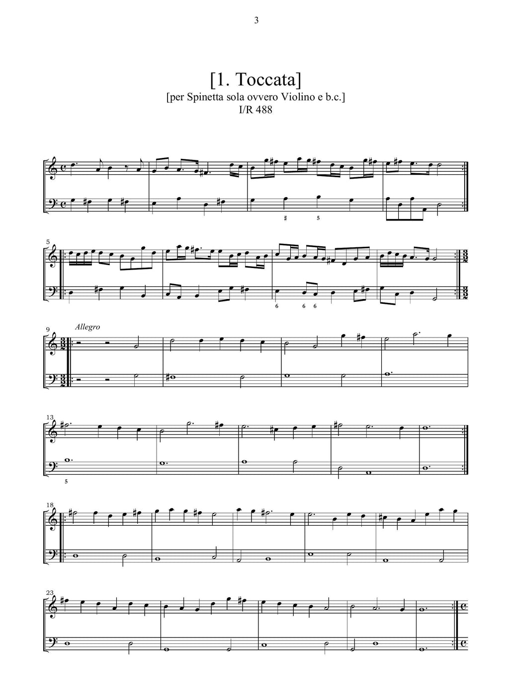 F. Rusca (Spagnoli): Le composizioni strumentali (ms, duomo di Como)