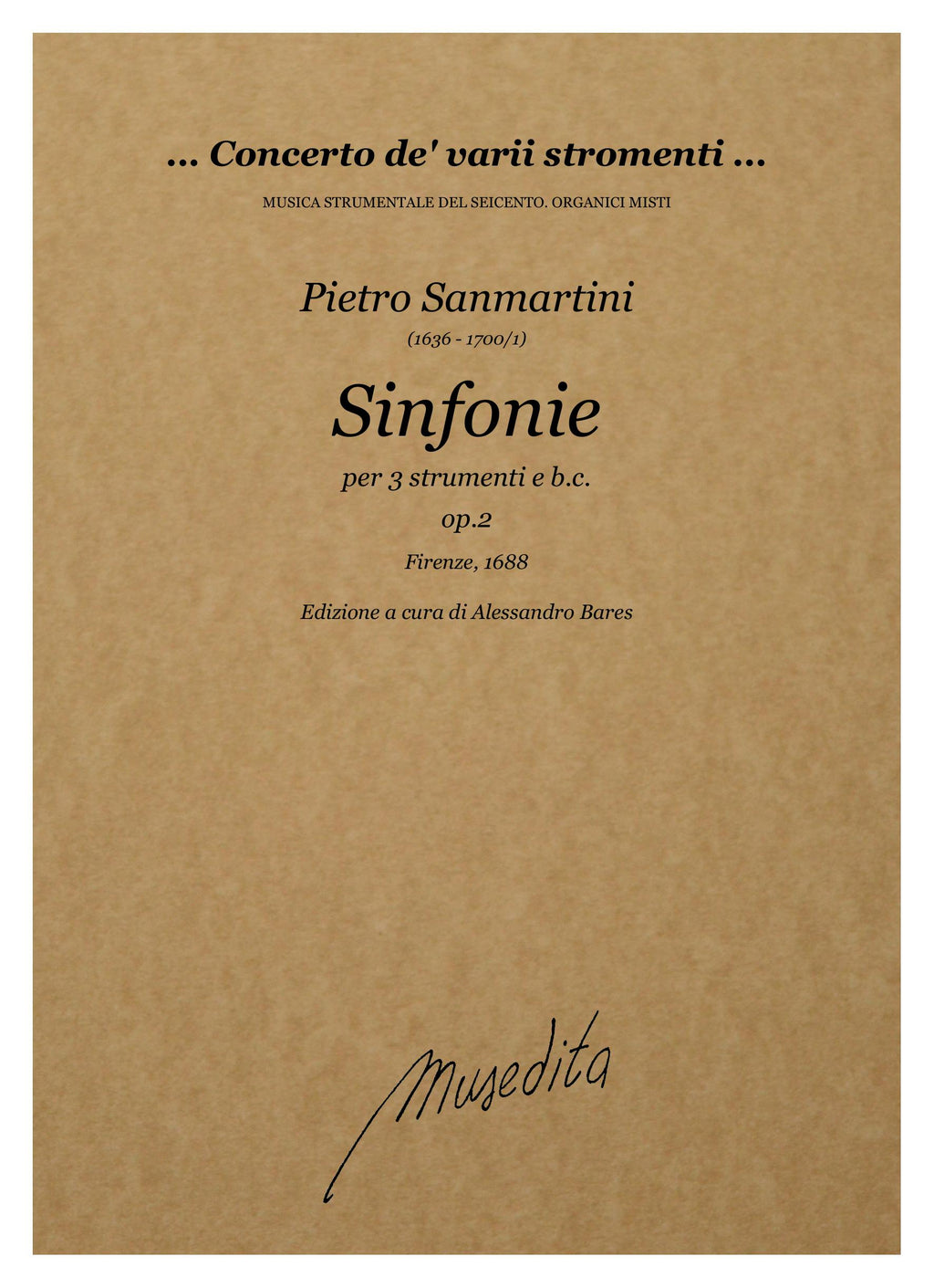 P. Sanmartini: Sinfonie op.2 (Firenze, 1688)