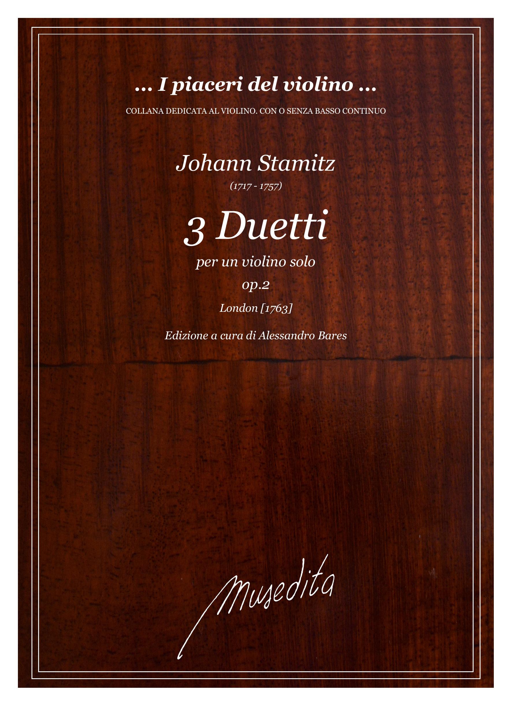 J. Stamitz: 3 Duetti per un violino solo op.2 (London, s.a. [1763])