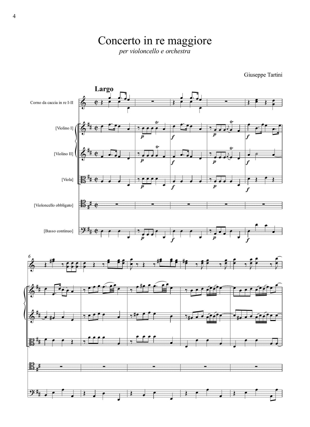 G. Tartini: Concerto in re maggiore