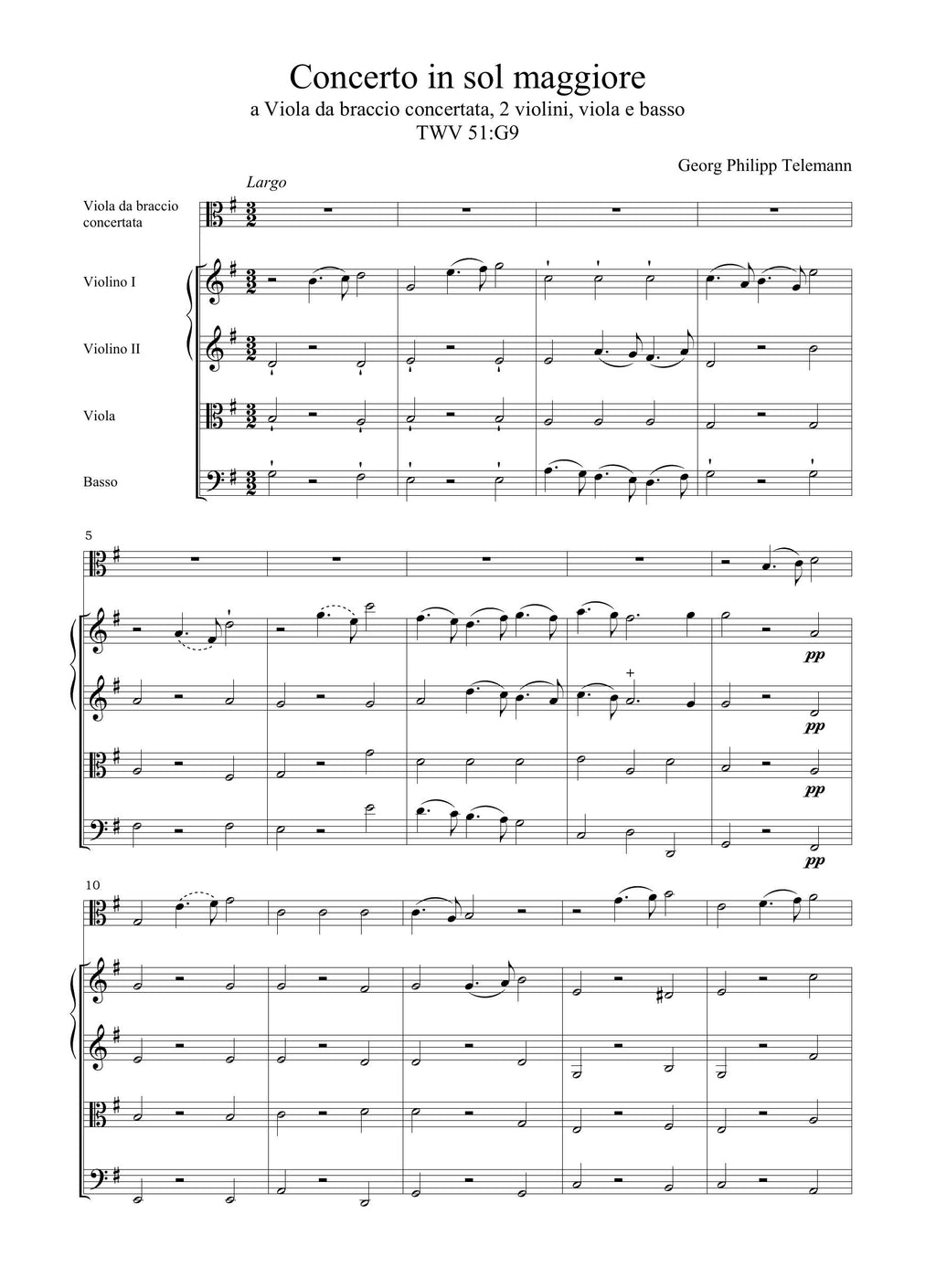 G.Ph. Telemann: Concerto in sol maggiore TWV 51:G9