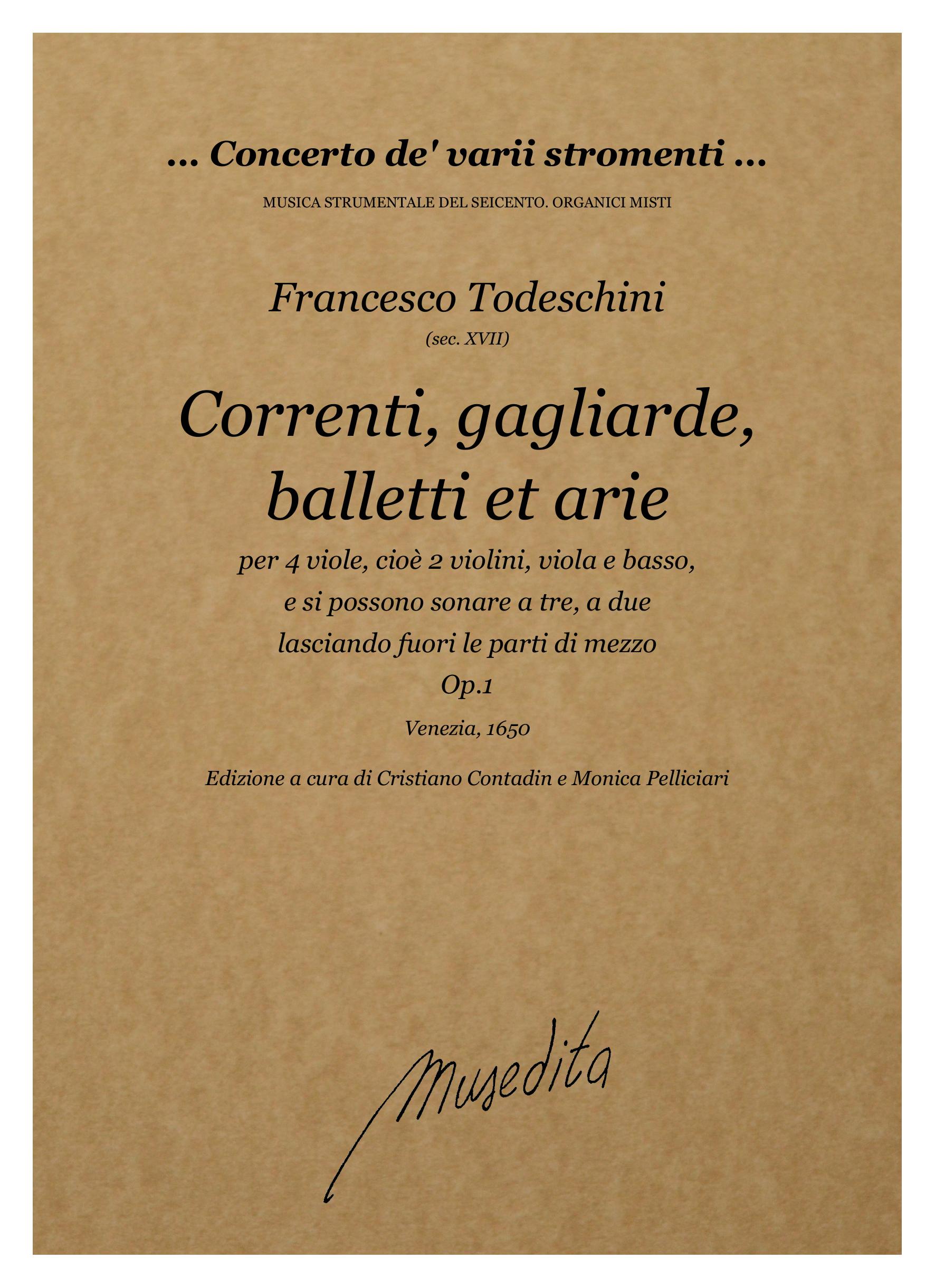 F. Todeschini: Correnti, gagliarde, balletti et arie op.1 (Venezia, 1650)