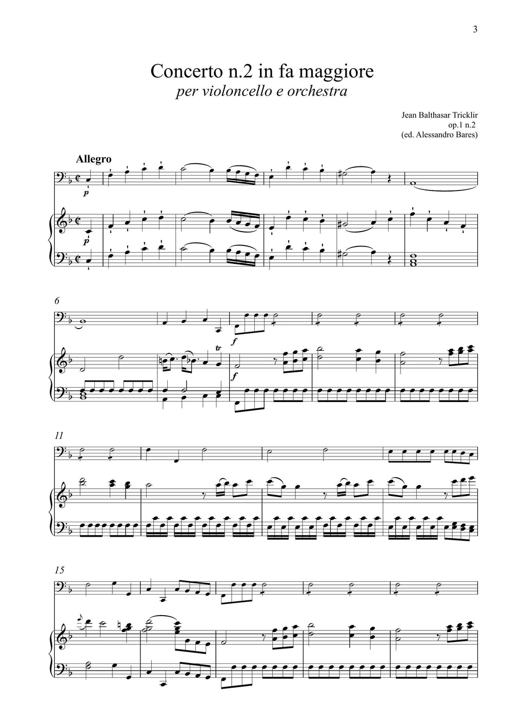 J.B. Tricklir: Concerto n.2 in fa maggiore (Berlin, Amsterdam, [1782]) (rid. vcl/pf)
