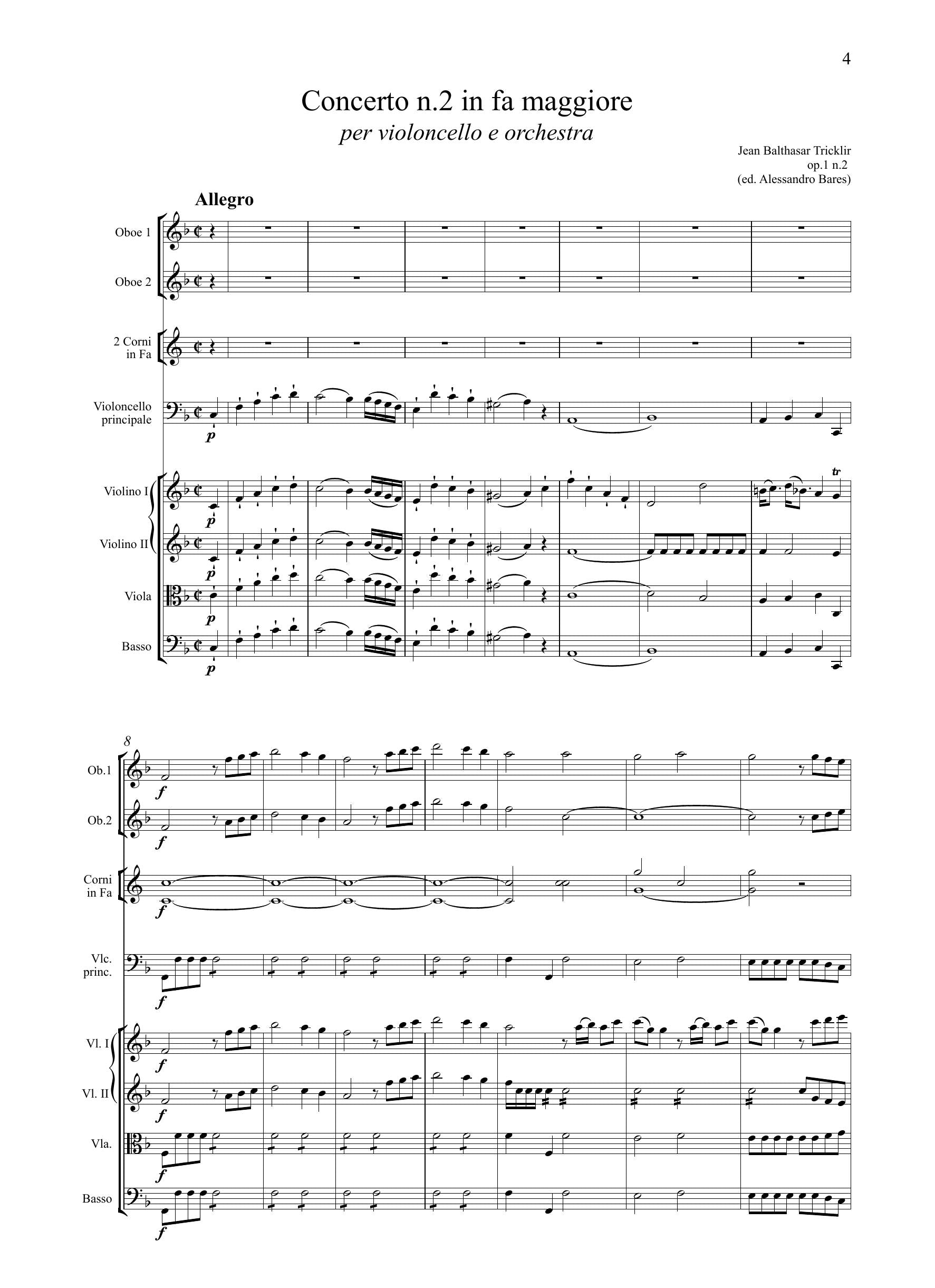 J.B. Tricklir: Concerto n.2 in fa maggiore (Berlin, Amsterdam, [1782])