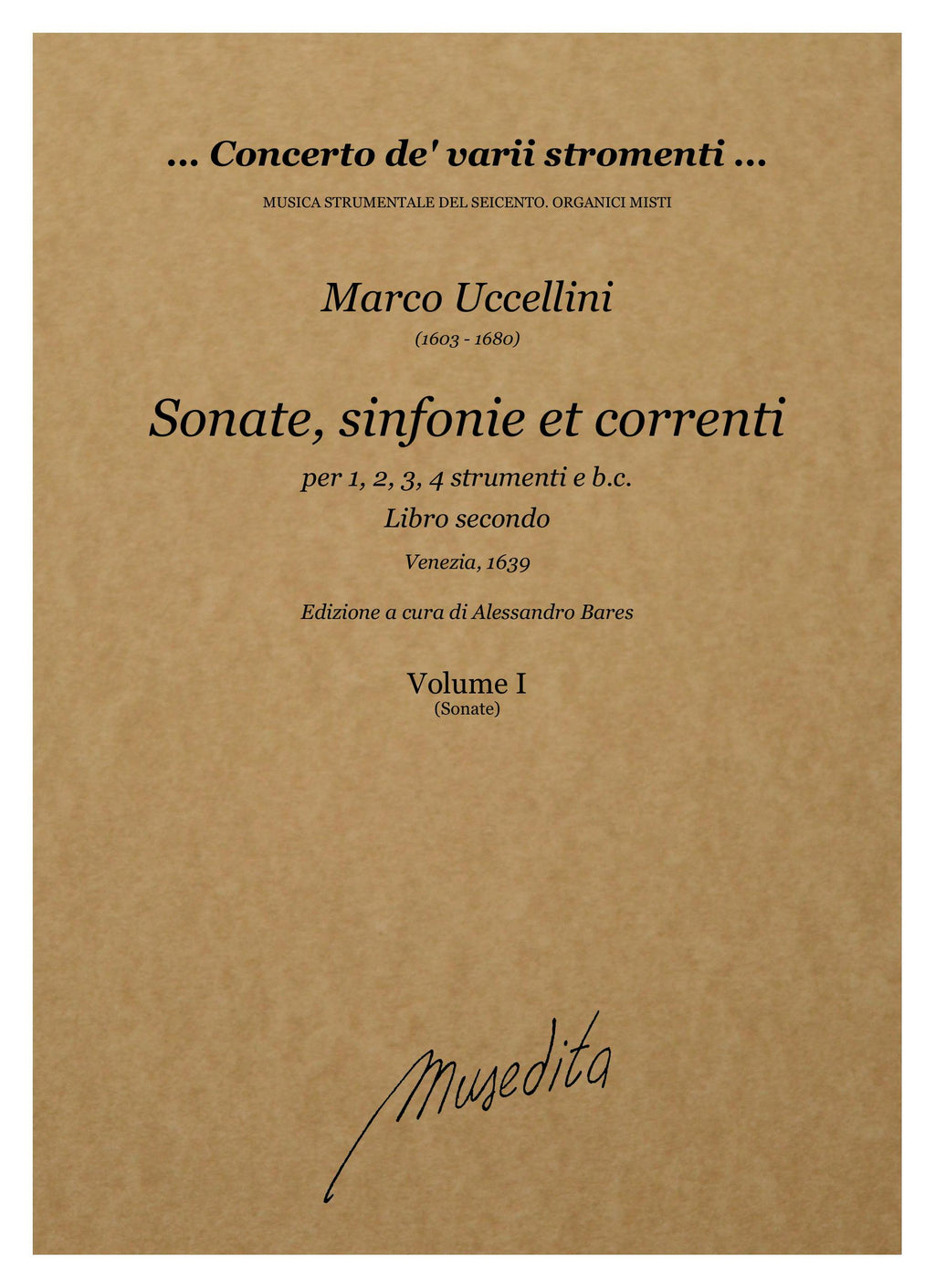 M. Uccellini: Sonate, sinfonie et correnti (libro secondo) (Venezia, 1639)
