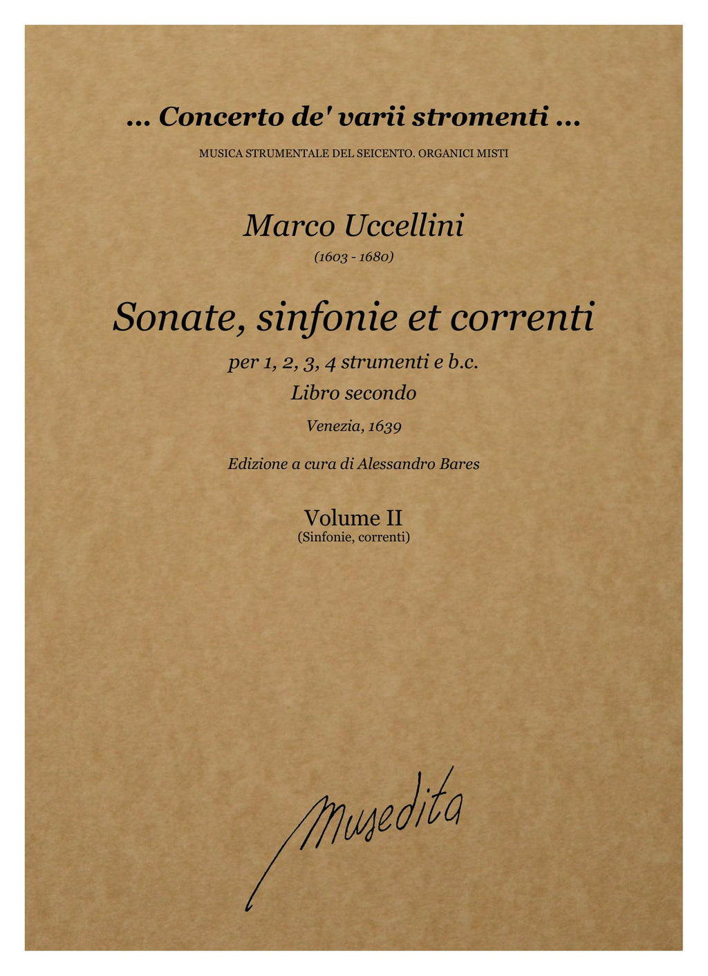 M. Uccellini: Sonate, sinfonie et correnti (libro secondo) (Venezia, 1639)