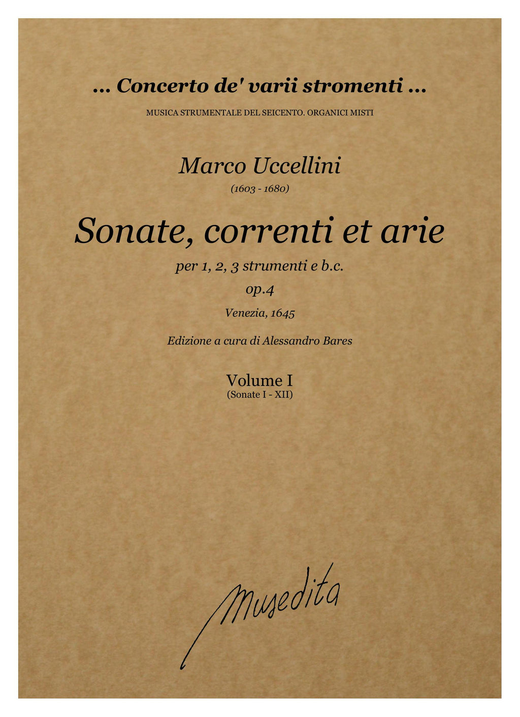 M. Uccellini: Sonate, correnti et arie op.4 (Venezia, 1645)