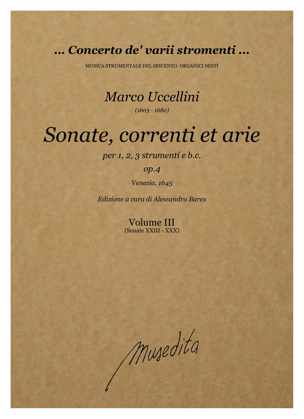 M. Uccellini: Sonate, correnti et arie op.4 (Venezia, 1645)