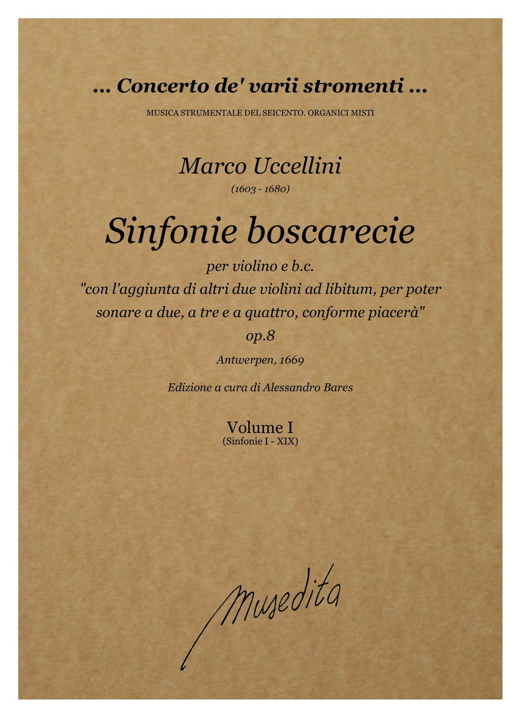 M. Uccellini: Sinfonie boscarecie op.8 (Antwerpen, 1669)