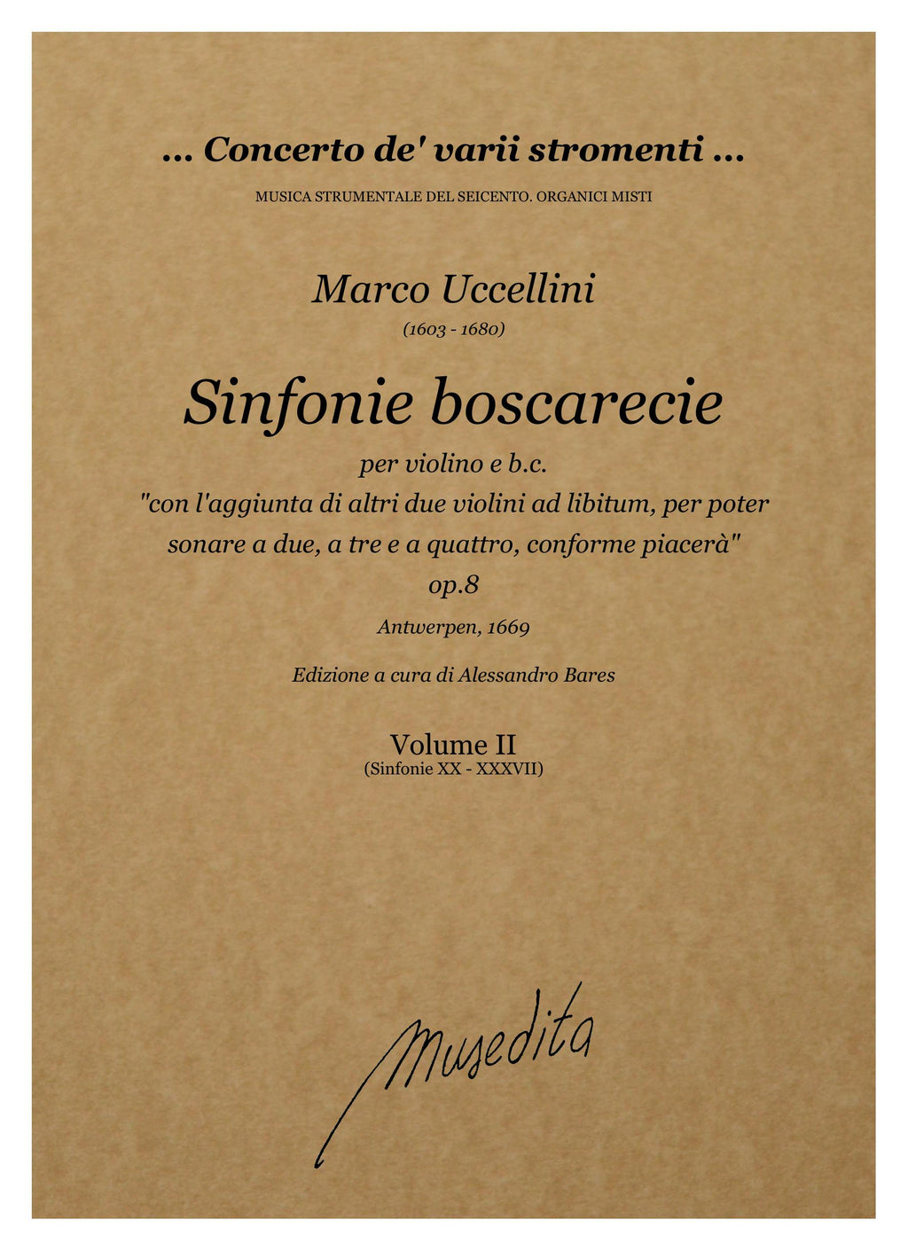 M. Uccellini: Sinfonie boscarecie op.8 (Antwerpen, 1669)