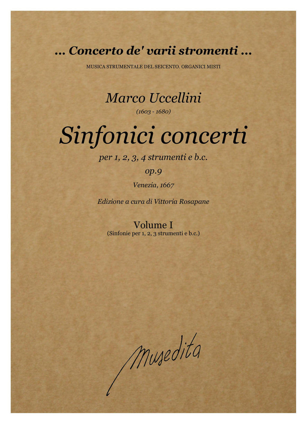 M. Uccellini: Sinfonici concerti op.9 (Venezia, 1667)