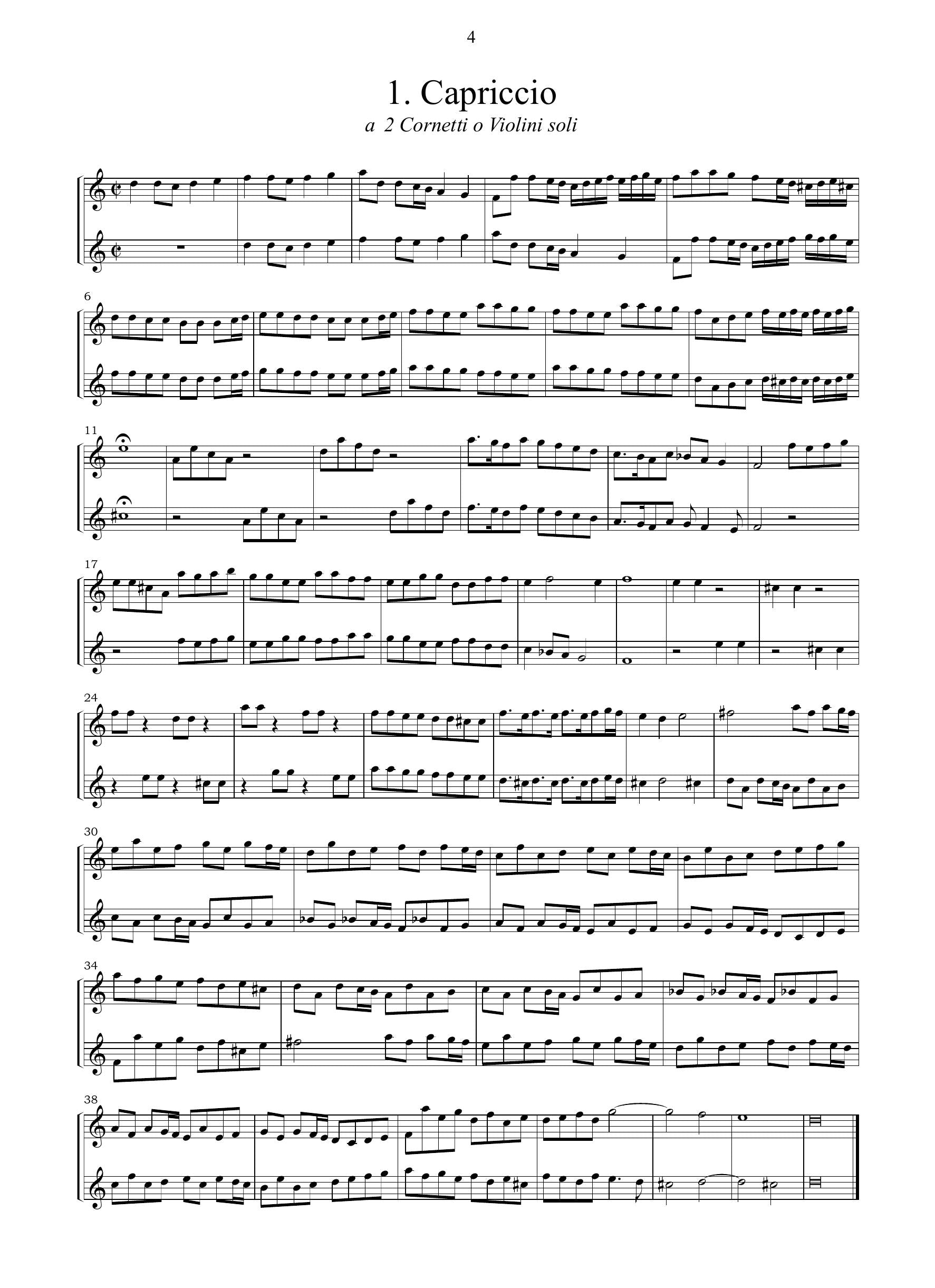 J. Vierdanck: Capricci, canzoni und sonaten (ander Theil) (Rostock, 1641)