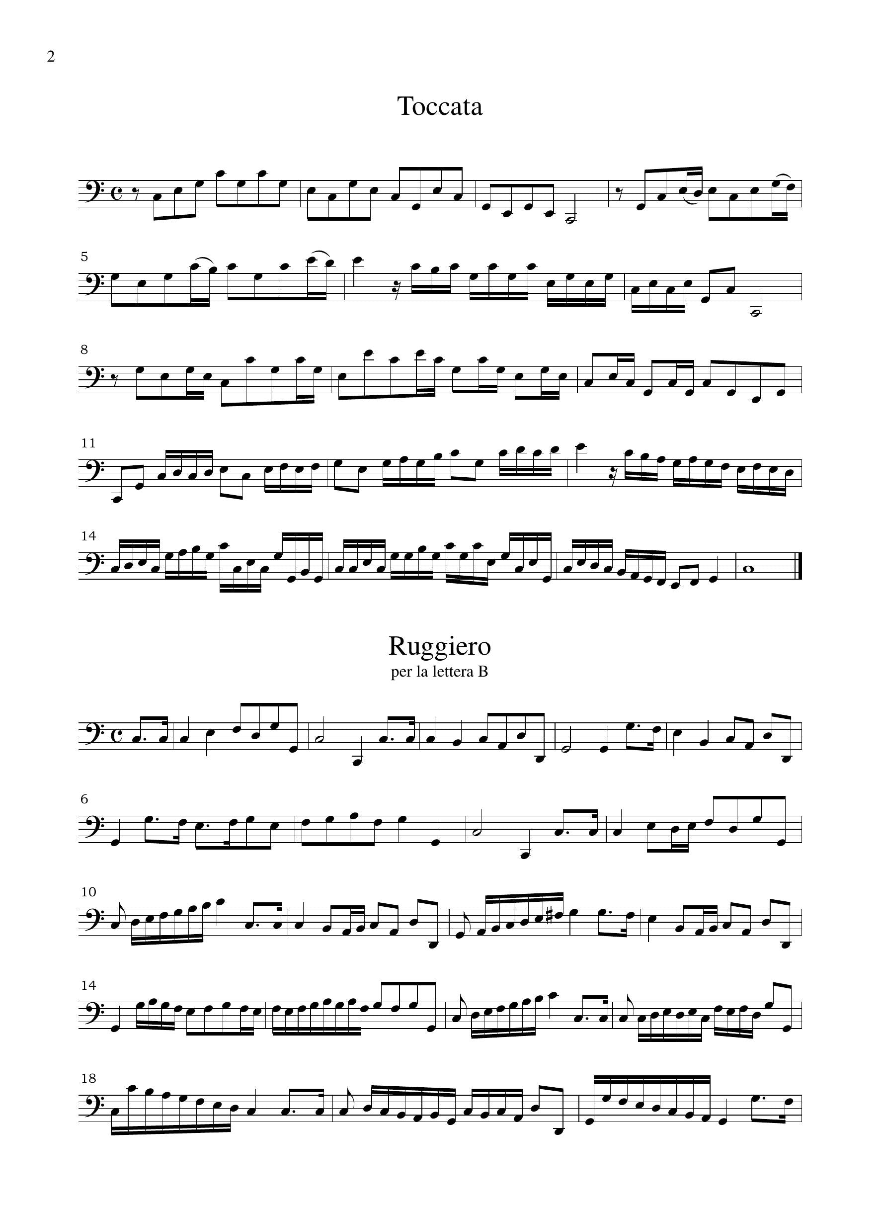 G.B. Vitali: Partite sopra diverse sonate per il violone (Ms, I-MOe)