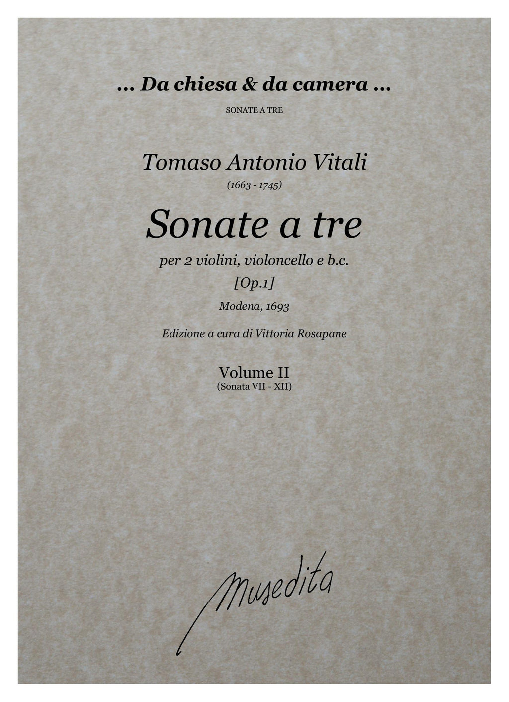 T.A. Vitali: Sonate a tre [op.1] (Modena, 1693)