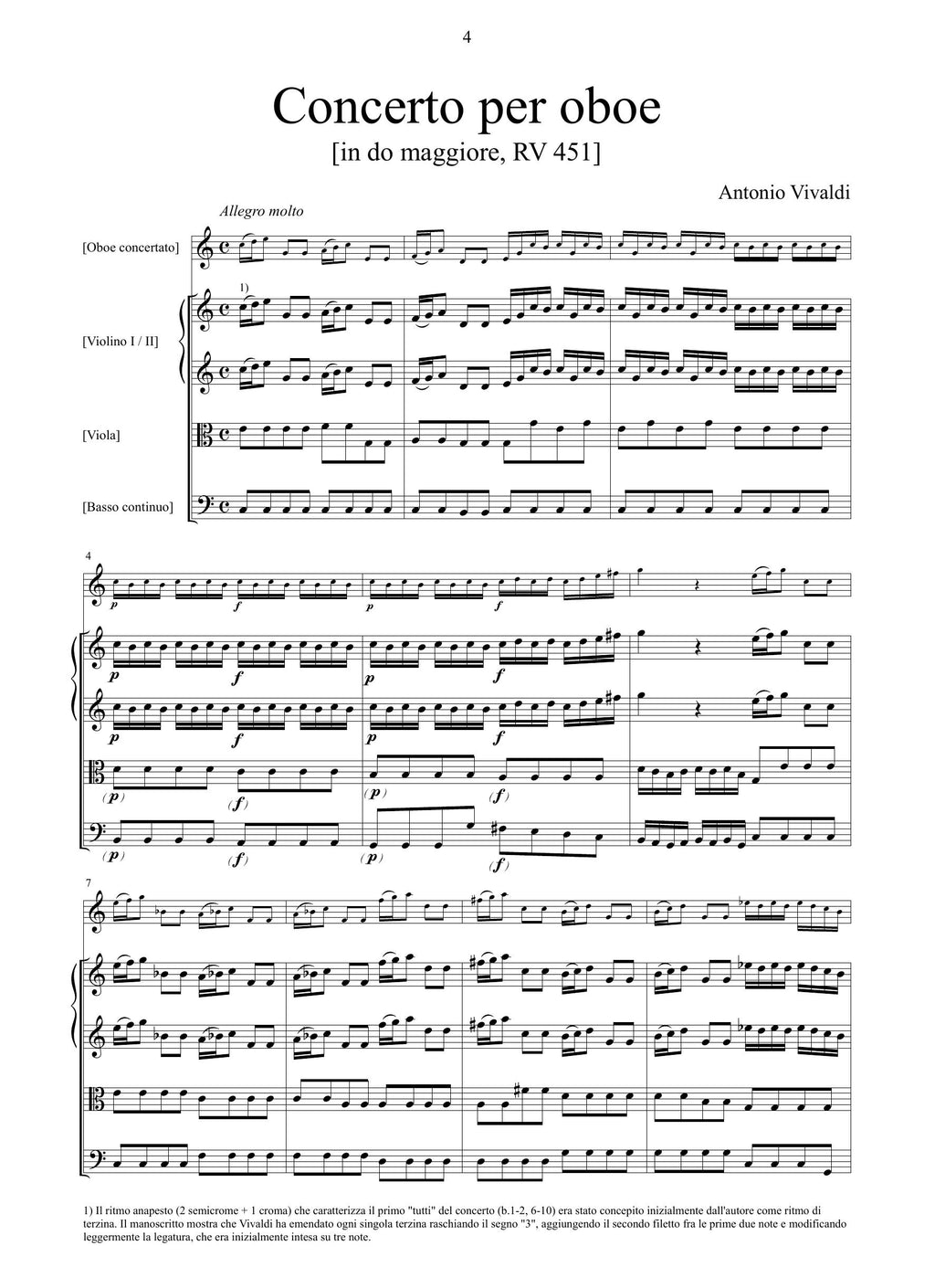 A. Vivaldi: Concerto in do maggiore RV 451