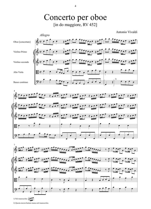 A. Vivaldi: Concerto in do maggiore RV 452