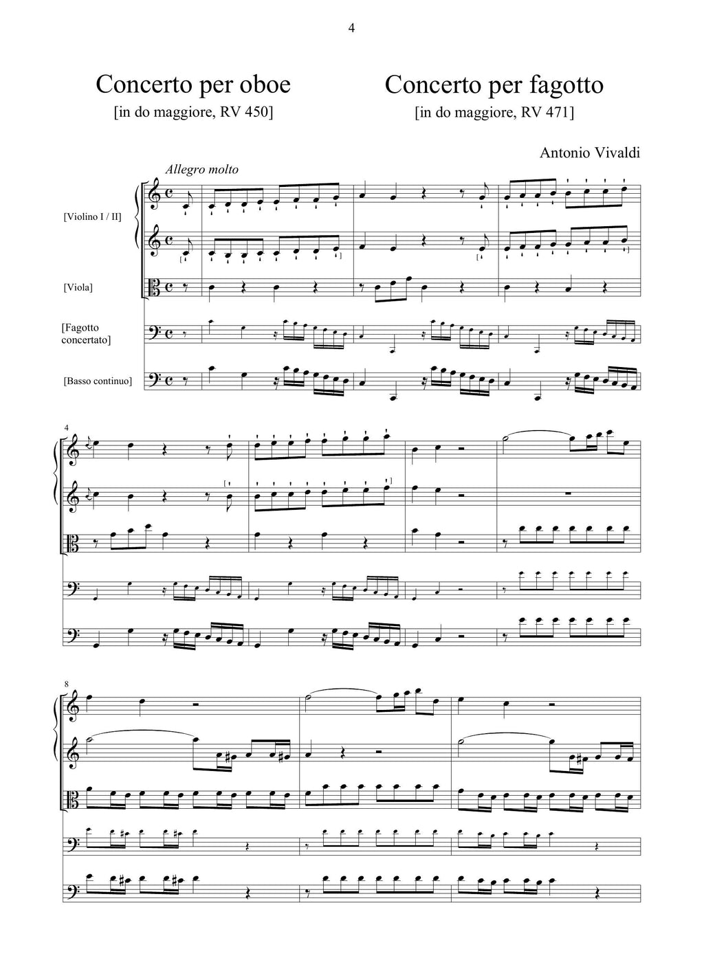 A. Vivaldi: Concerto per fagotto RV 471 - Concerto per oboe RV 450