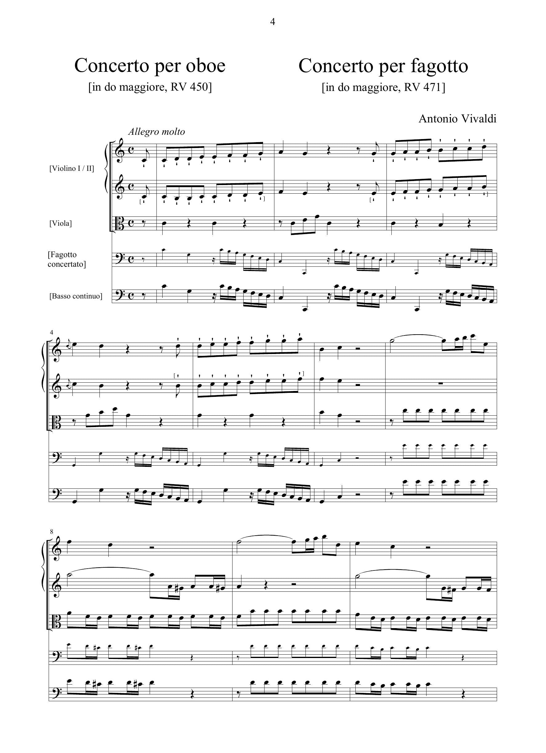 A. Vivaldi: Concerto per fagotto RV 471 - Concerto per oboe RV 450