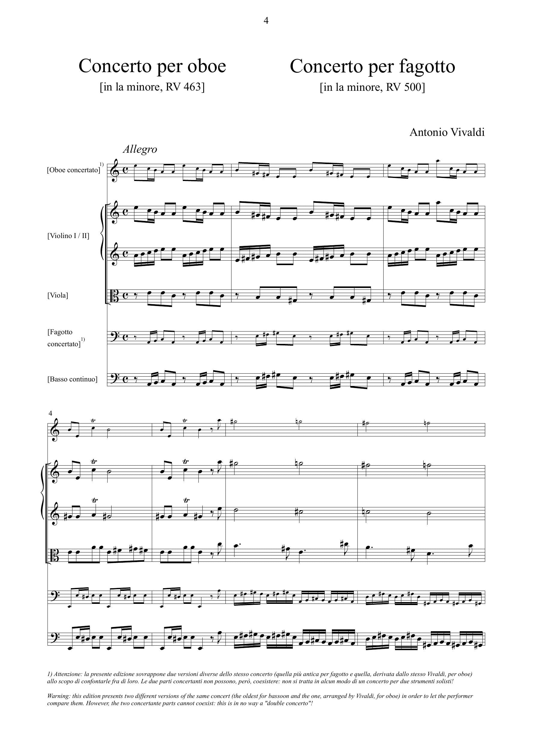 A. Vivaldi: Concerto per fagotto RV 500 - Concerto per oboe RV 463